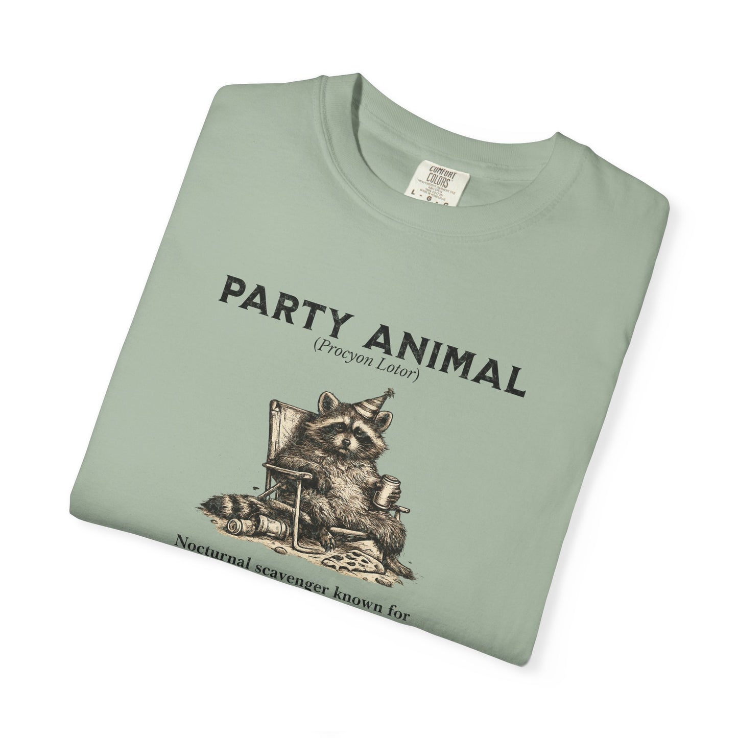Vintage Raccoon Field Guide T-Shirt — 'Nocturnal Party Animal' Graphic Tee