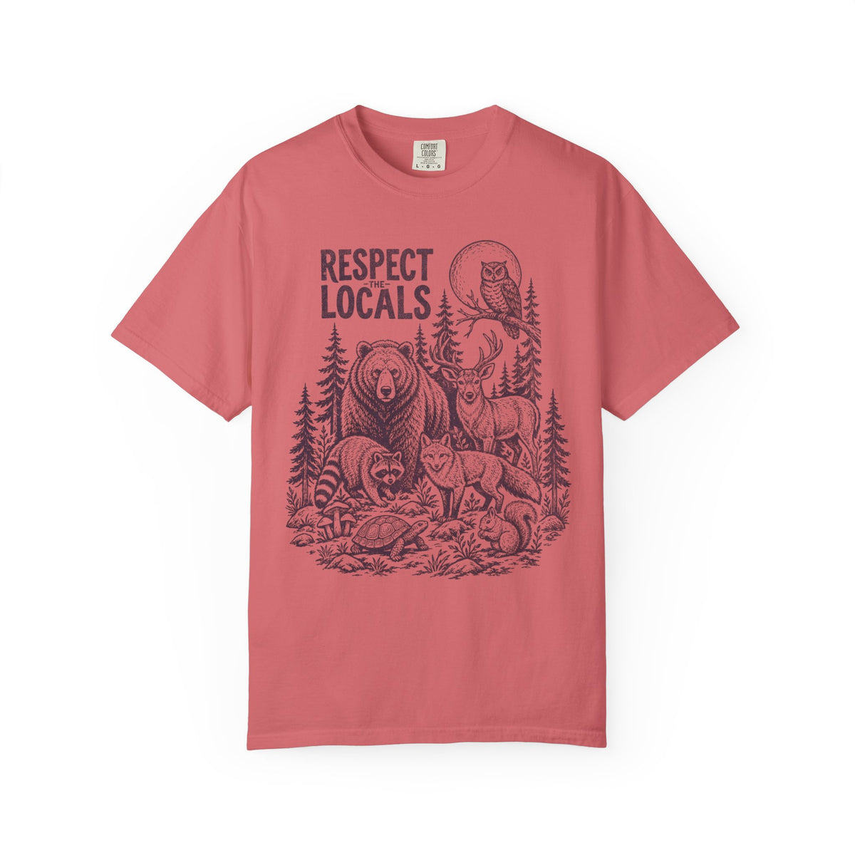 Respect Locals Wildlife Vintage Distressed Forest Animals T-Shirt