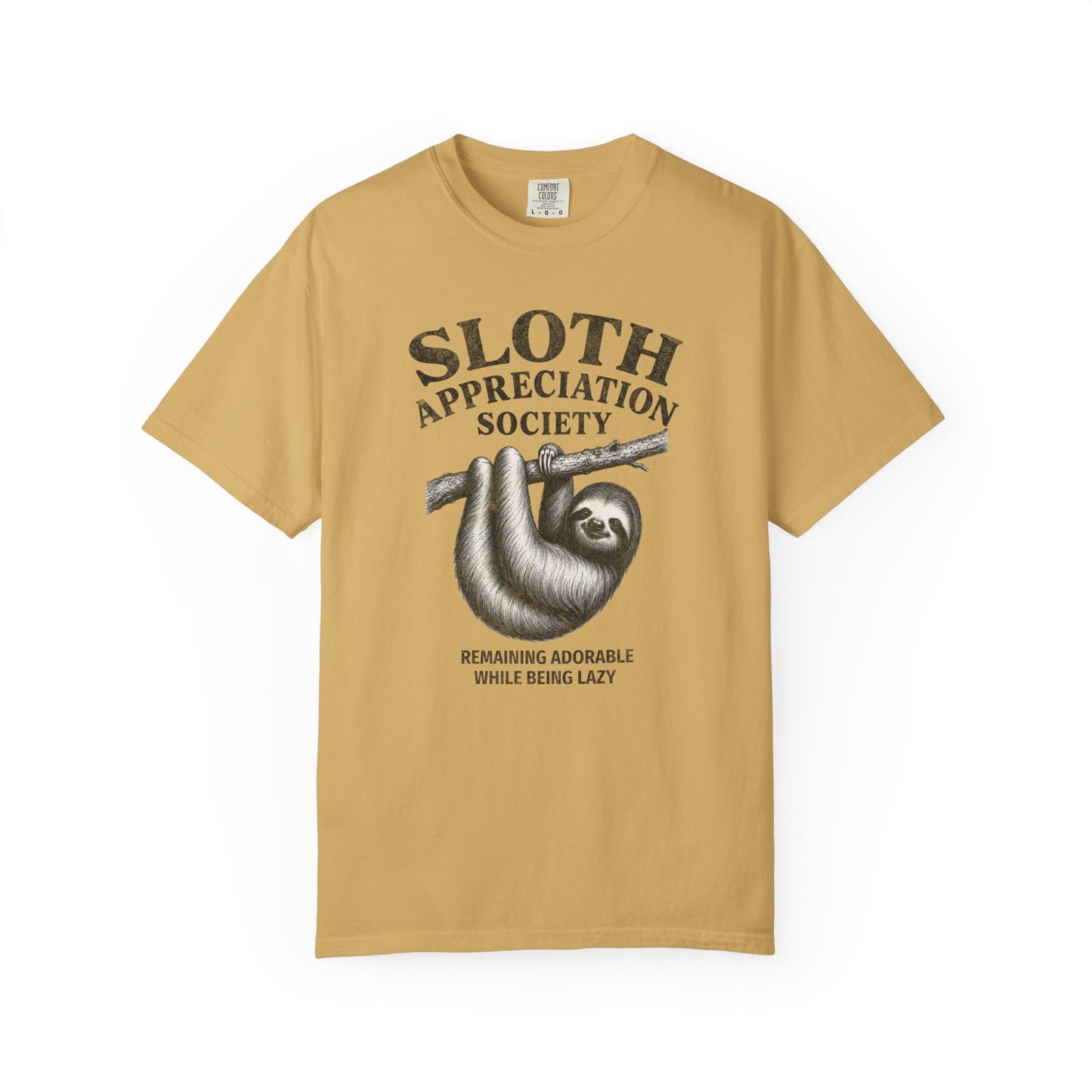 Sloth Appreciation Society T-Shirt – "Remaining Adorable While Being Lazy" Vintage Funny Sloth Graphic Tee