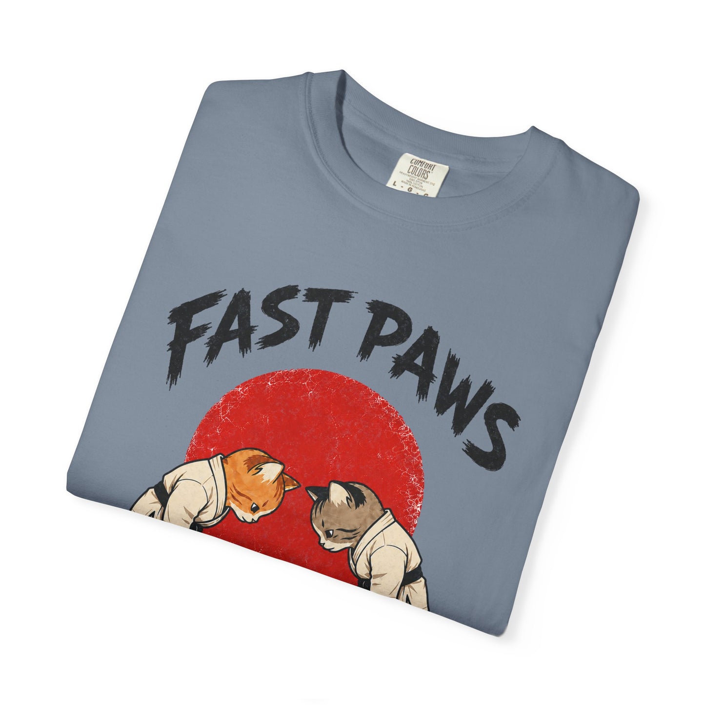 Fast Paws Zero Mercy T-Shirt | Funny Karate Cat Graphic Tee