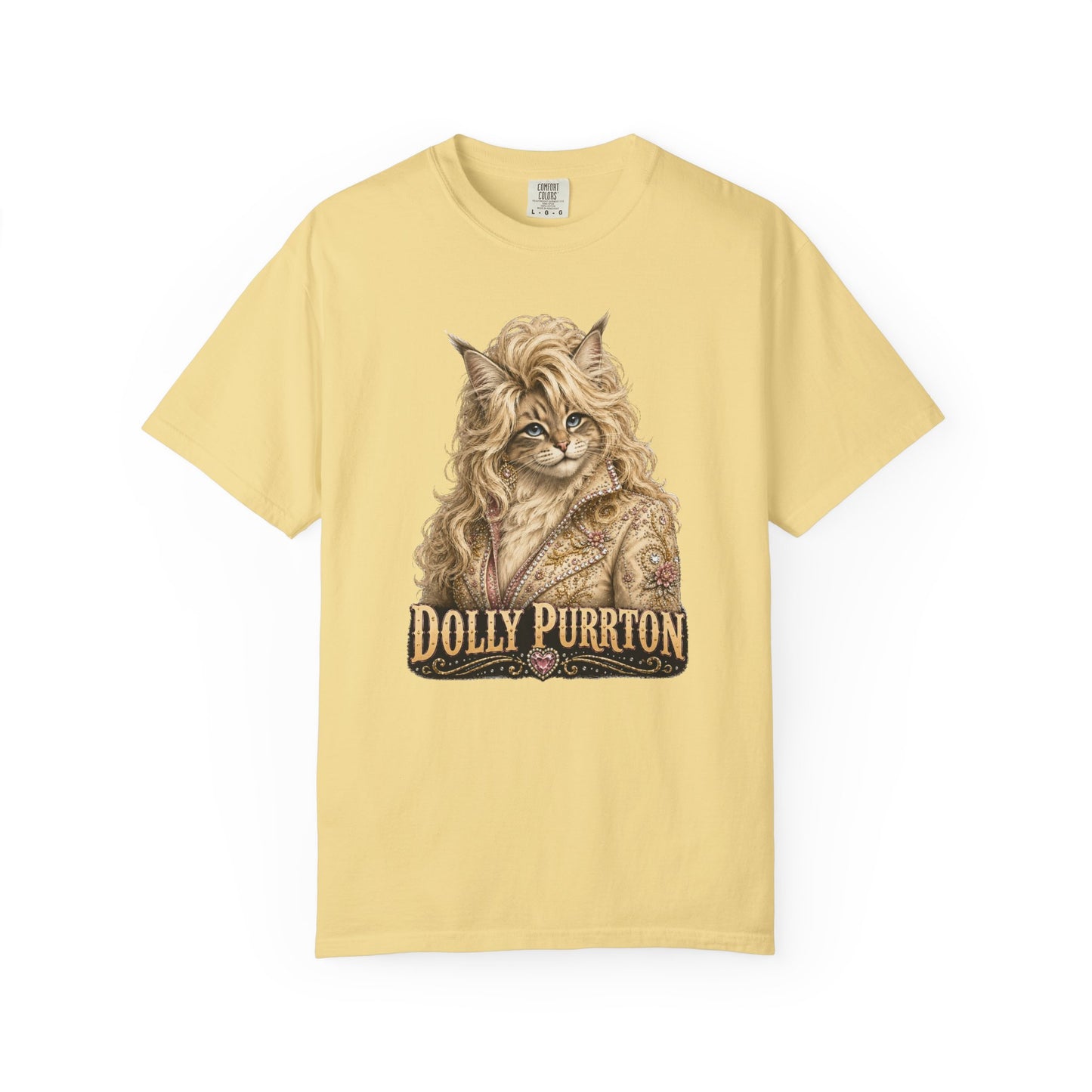 Dolly Purrton Cat Shirt | Funny Country Cat T-Shirt | Vintage Western Cat Lover Graphic Tee | Comfort Colors®