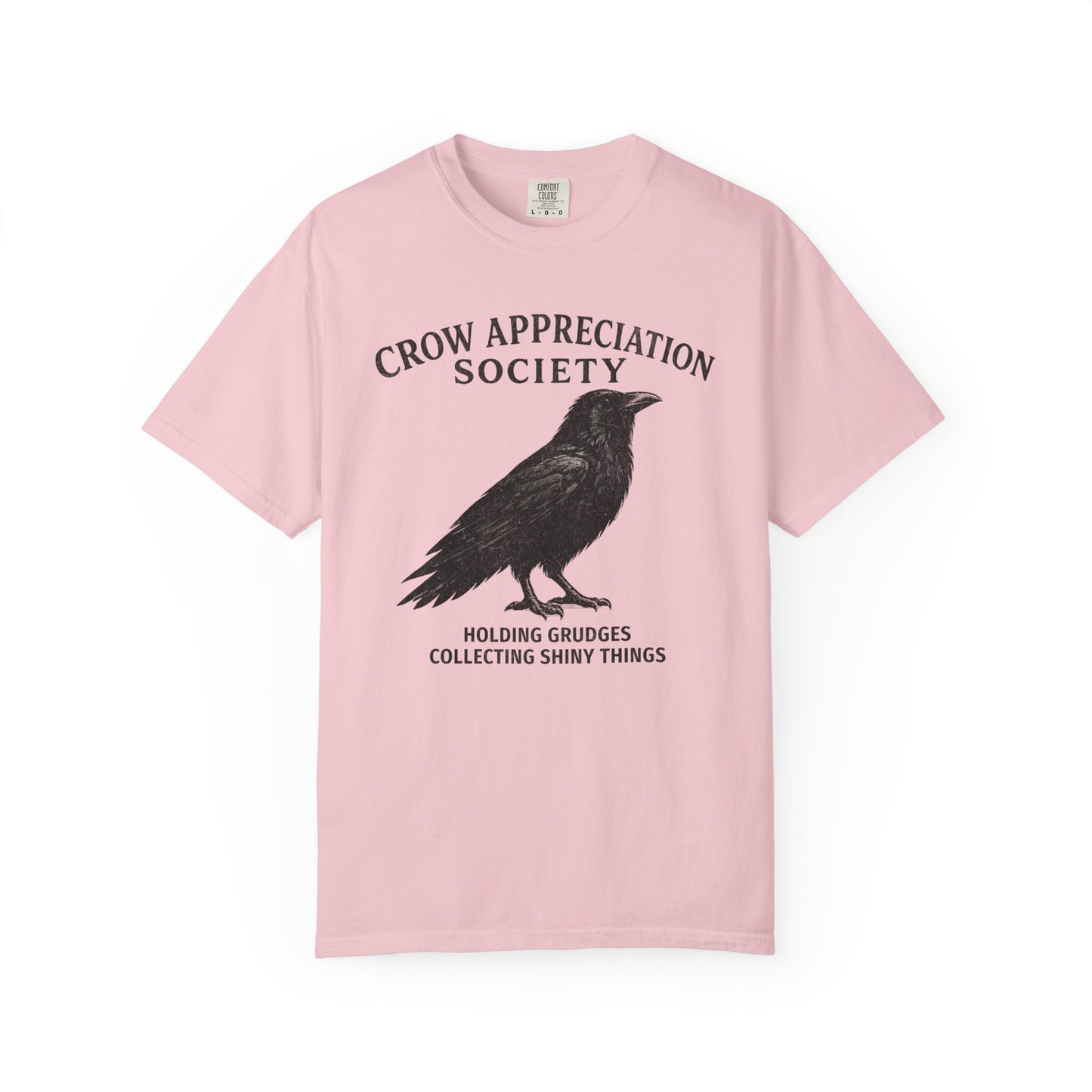 Crow Appreciation Society T-Shirt — 'Holding Grudges, Collecting Shiny Things' Funny Crow Graphic Tee