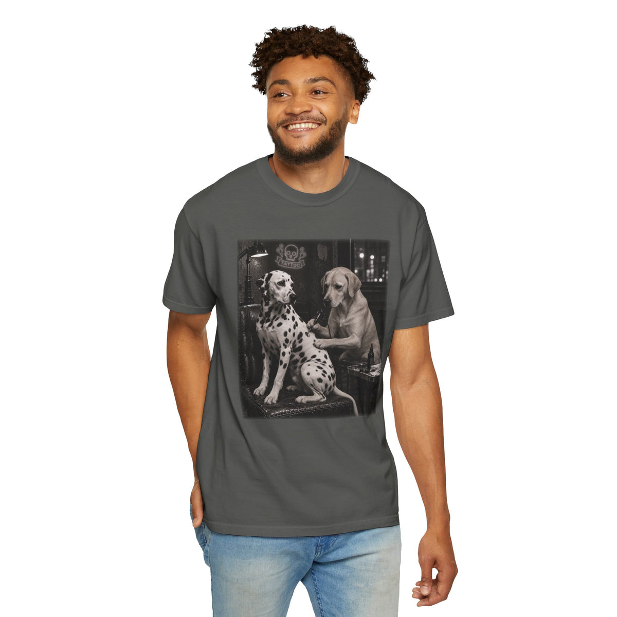 Dalmatian Tattoo Parlour Shirt – Funny Dog Tattoo Artist Graphic Tee