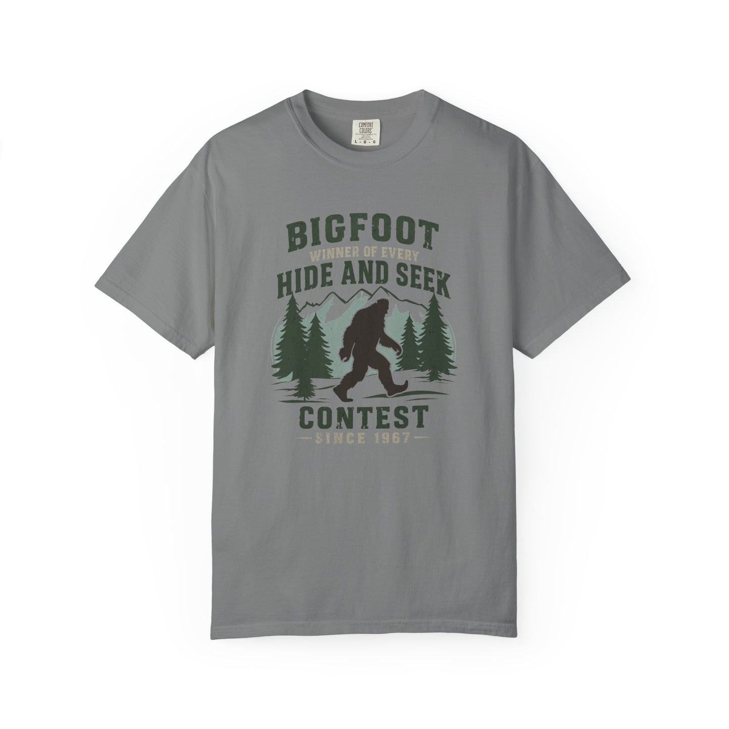 Bigfoot Hide and Seek Contest T-Shirt — Vintage Sasquatch Graphic Tee