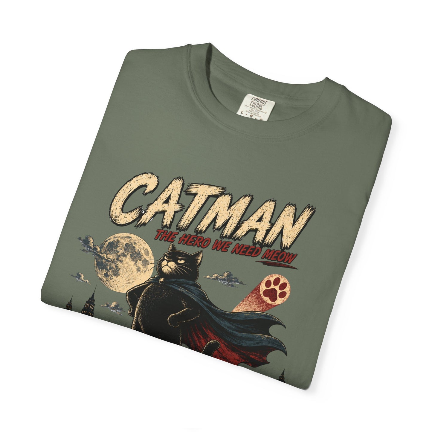 Catman Retro Comic T-Shirt — Vintage Superhero Cat The Hero We Need Meow Design