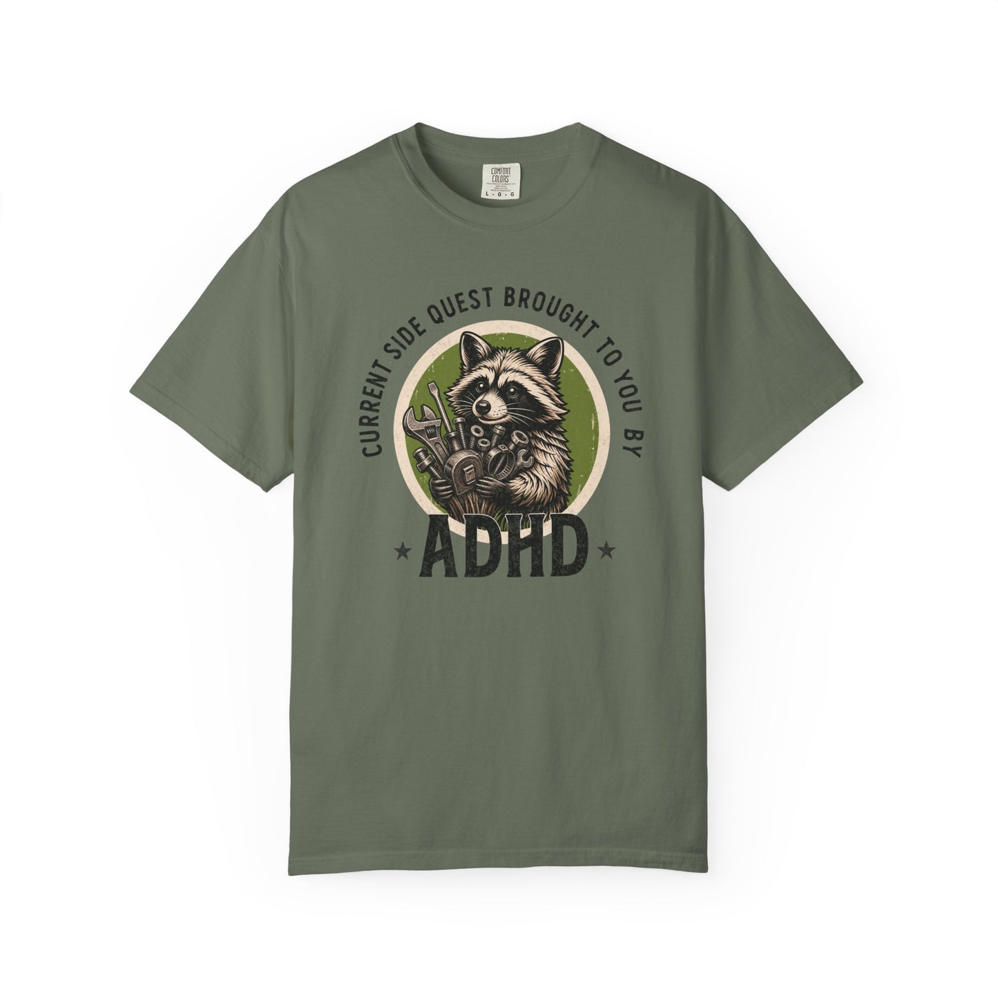 Distressed Current Side Quest Brought to You by ADHD Shirt, Funny Neurodivergent Humor Animal Tee