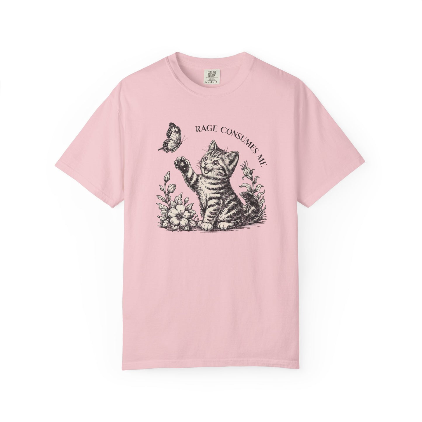 Rage Consumes Me Kitten T-Shirt, Funny Cute Vintage Sarcastic Cat Graphic Tee