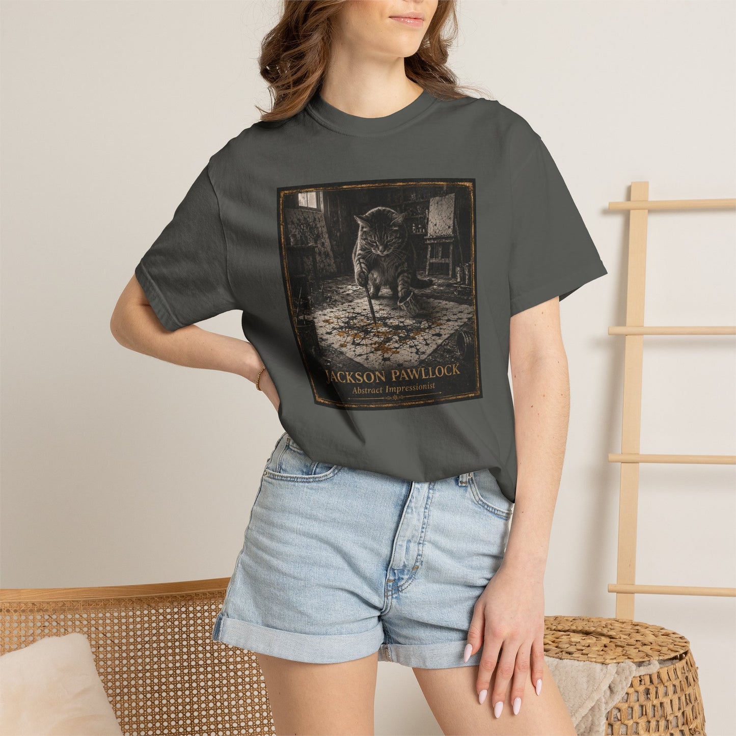 Jackson PAWllock Cat Painting T-Shirt