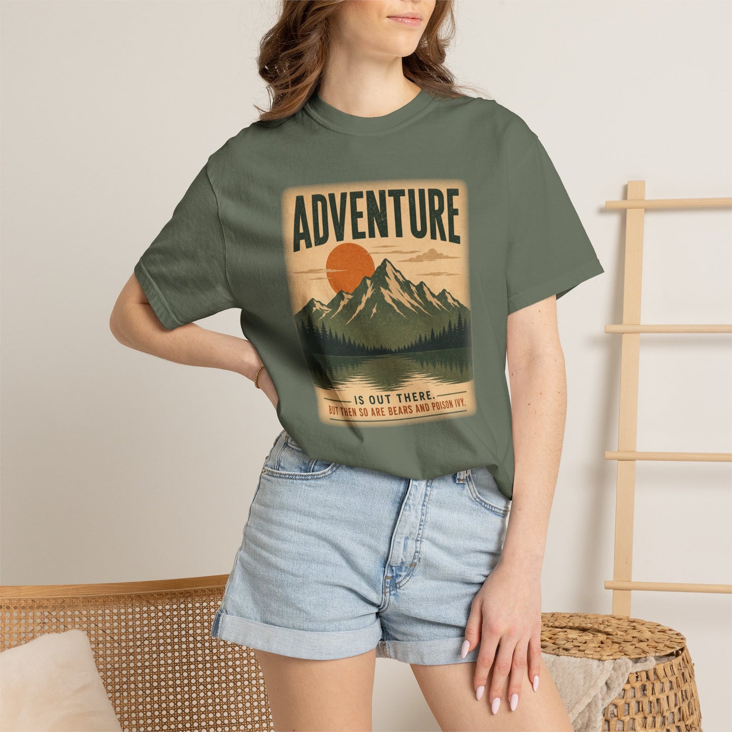 Adventure Is Out There (But So Are Bears and Poison Ivy) T-Shirt, Funny Hiking Graphic Tee