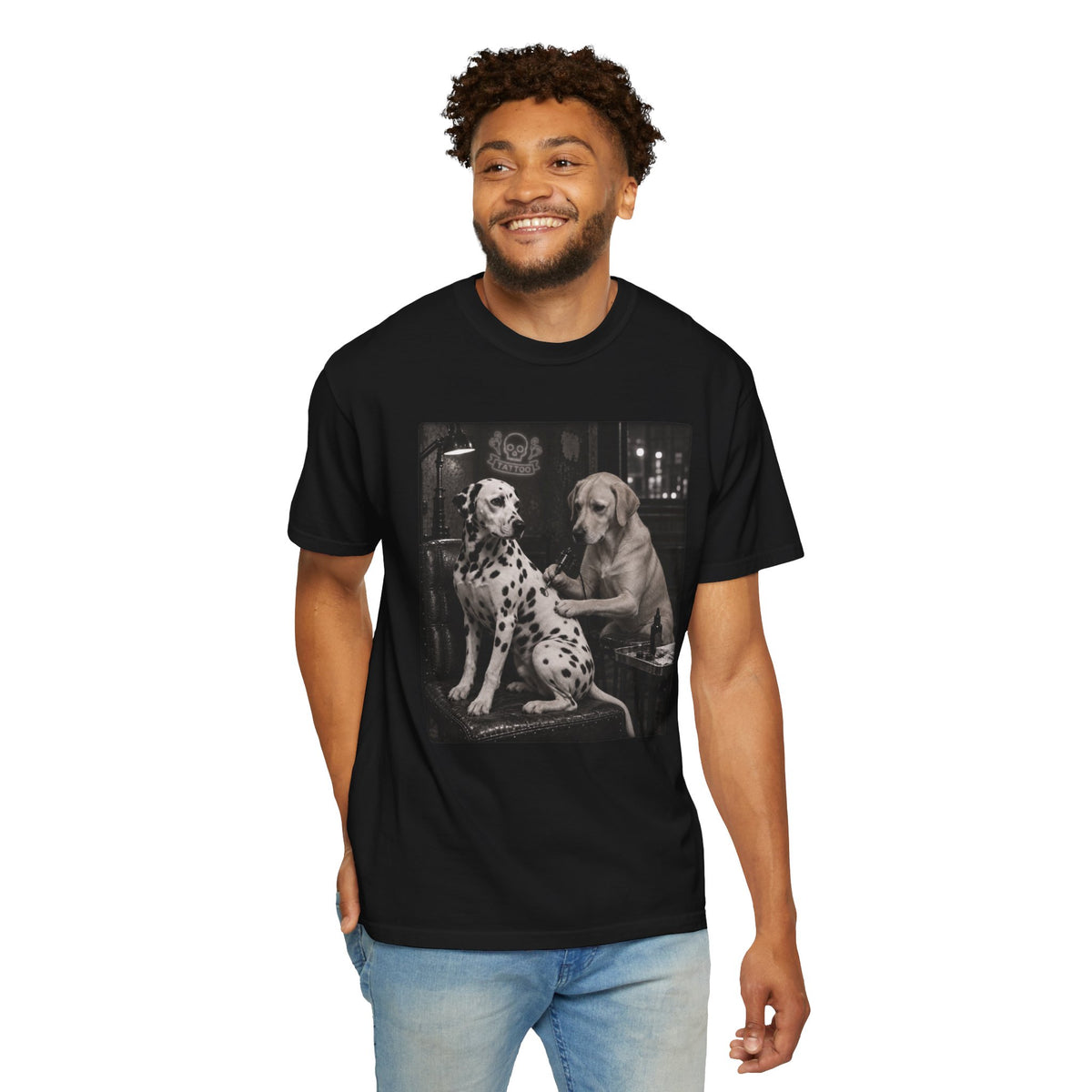 Dalmatian Tattoo Parlour Shirt – Funny Dog Tattoo Artist Graphic Tee