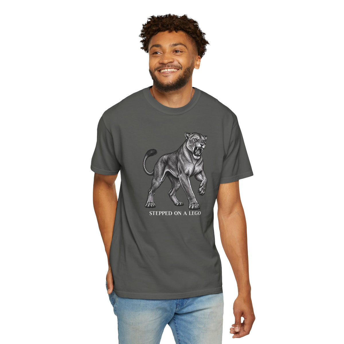 Stepped on a Lego Funny Vintage Lioness Animal Tee