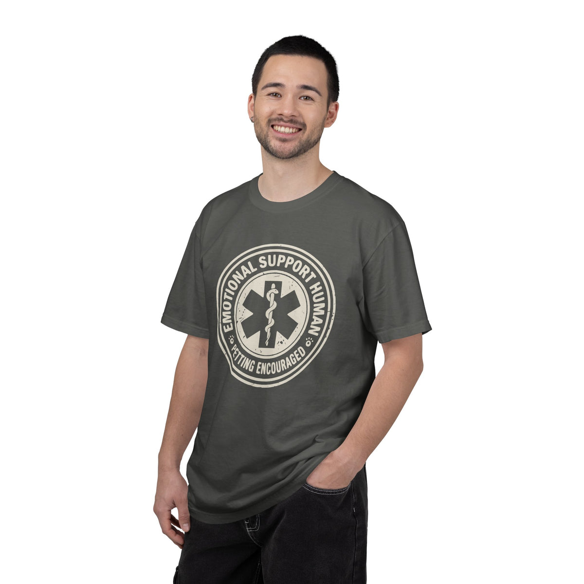 Emotional Support Human T-Shirt — “Petting Encouraged”