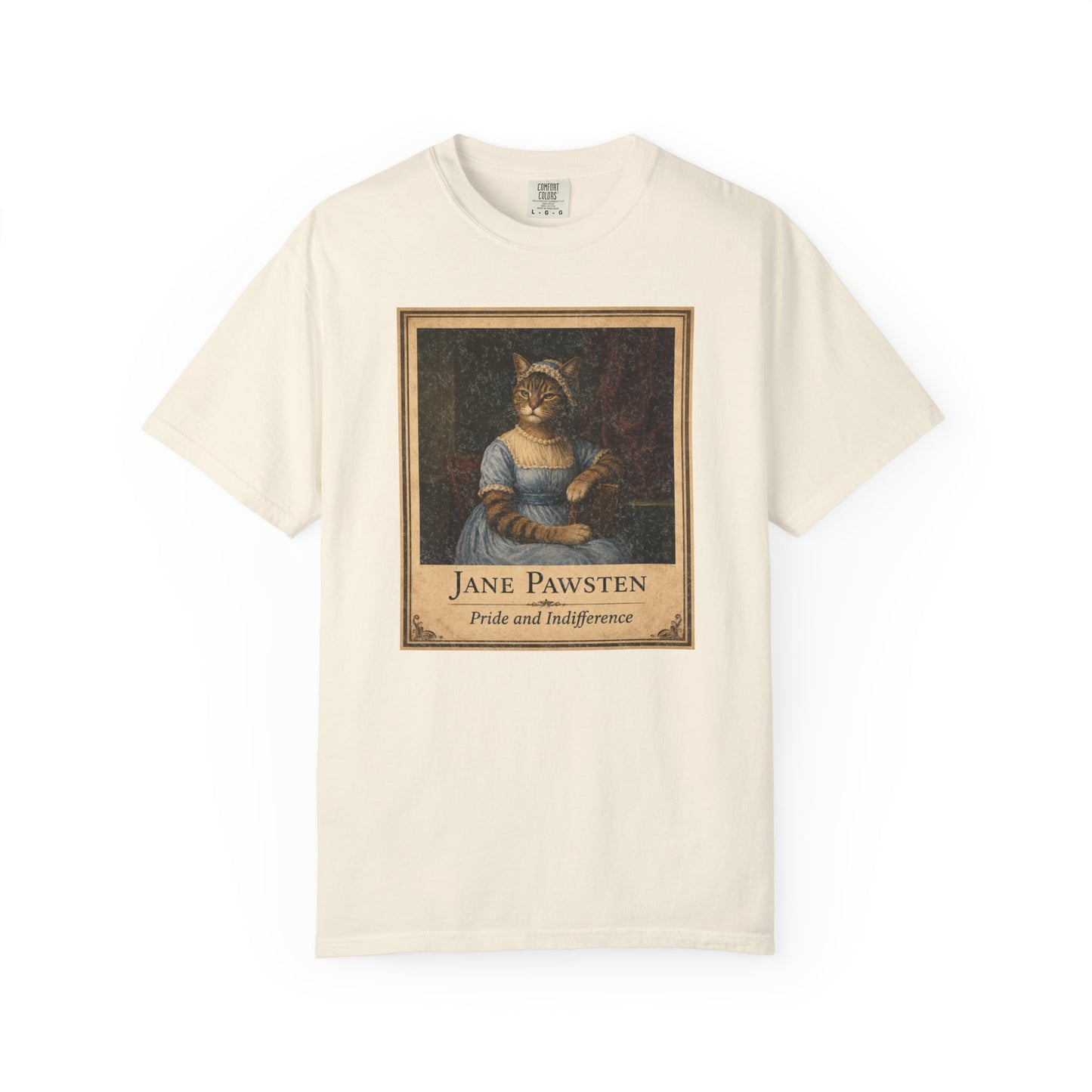 Jane Pawsten 'Pride and Indifference' T-Shirt Regency Distressed Funny Cat Tee