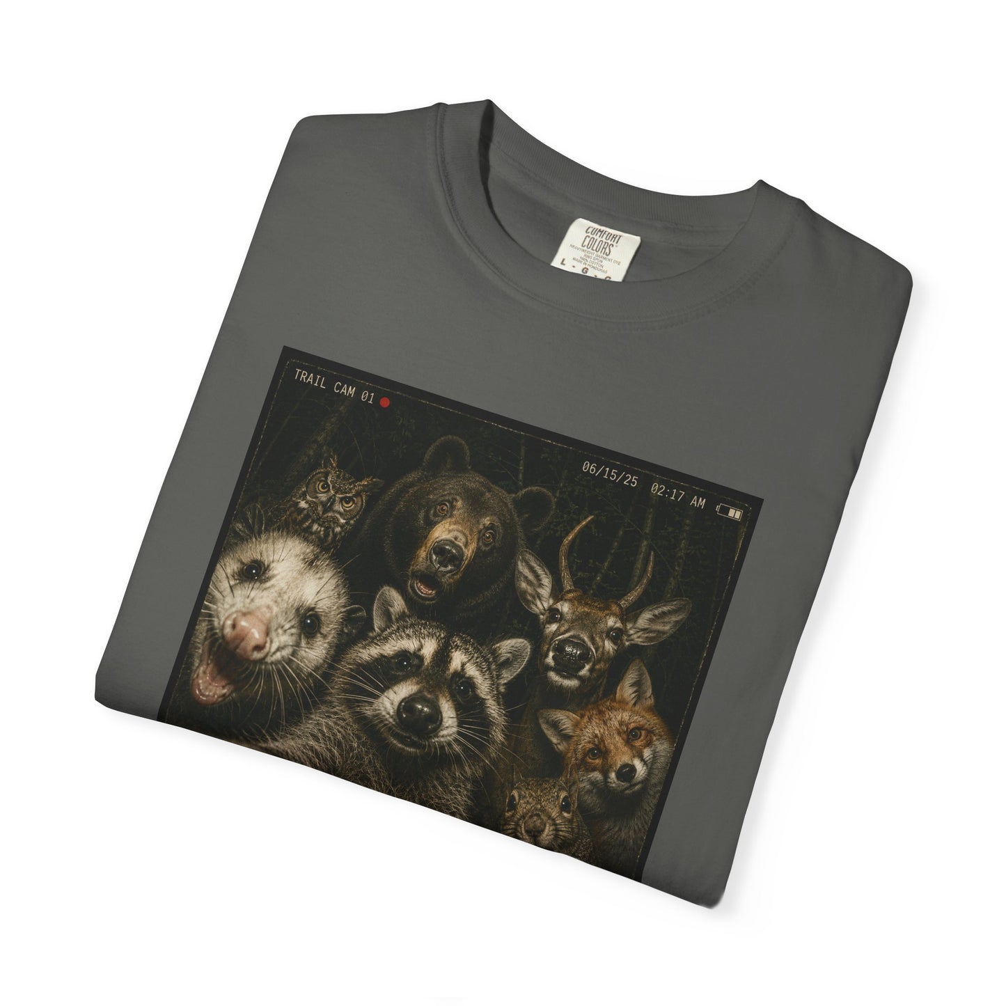 Trail Cam Animals T-Shirt — Funny Forest Wildlife Photo Tee