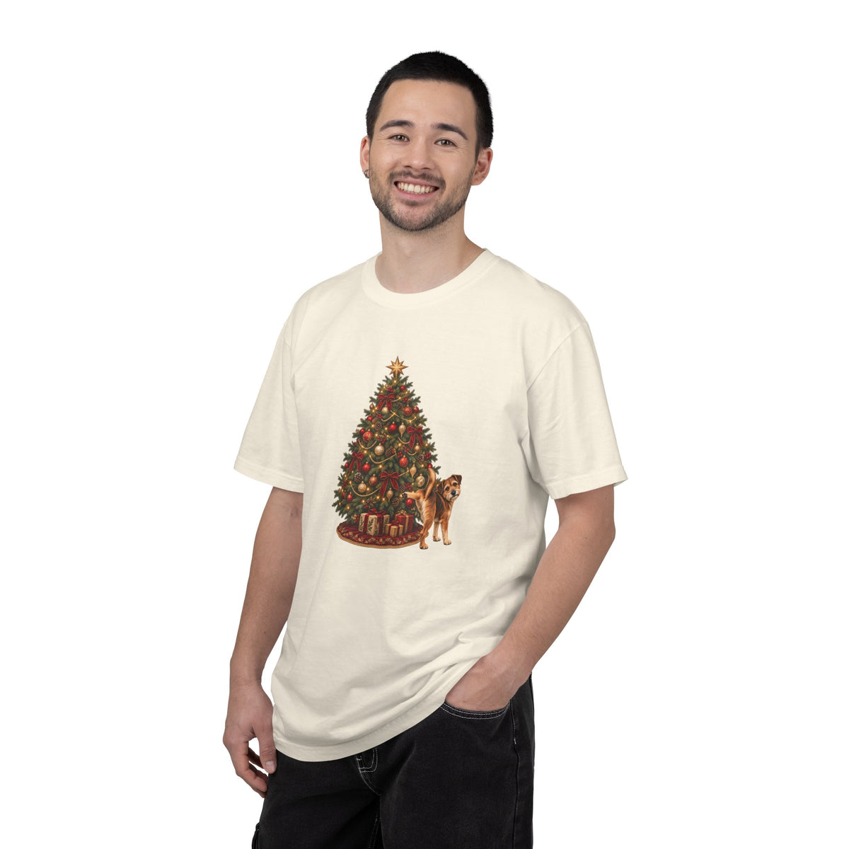 Dog Peeing on Christmas Tree Shirt