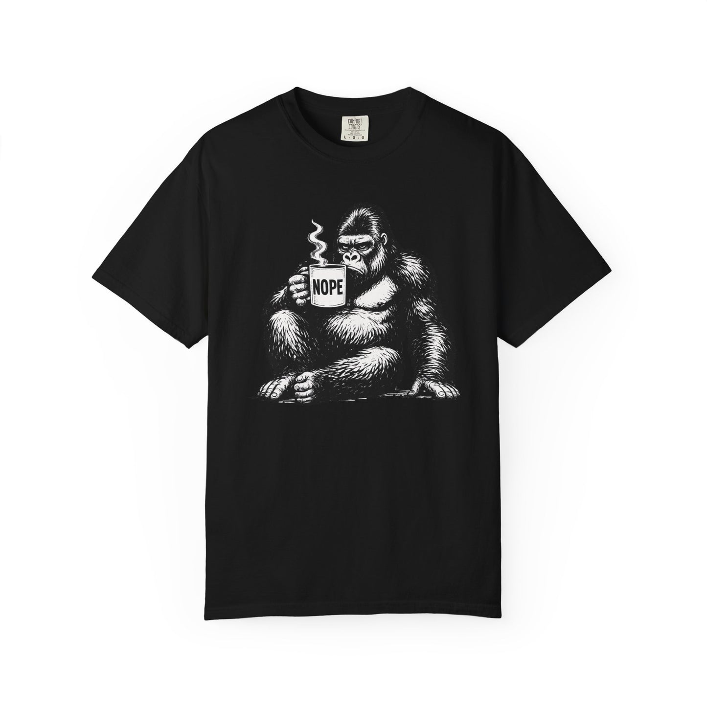 Nope Gorilla Shirt | Funny Coffee Lover Tee | Grumpy Morning Shirt | Introvert Graphic Tee | Funny Gorilla Shirt