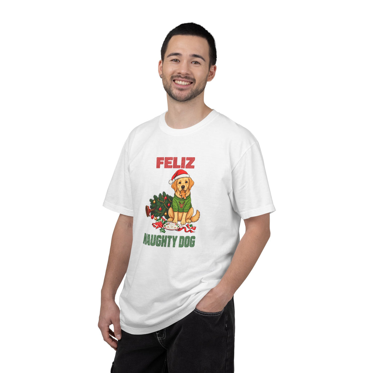 Feliz Naughty Dog Christmas T-Shirt