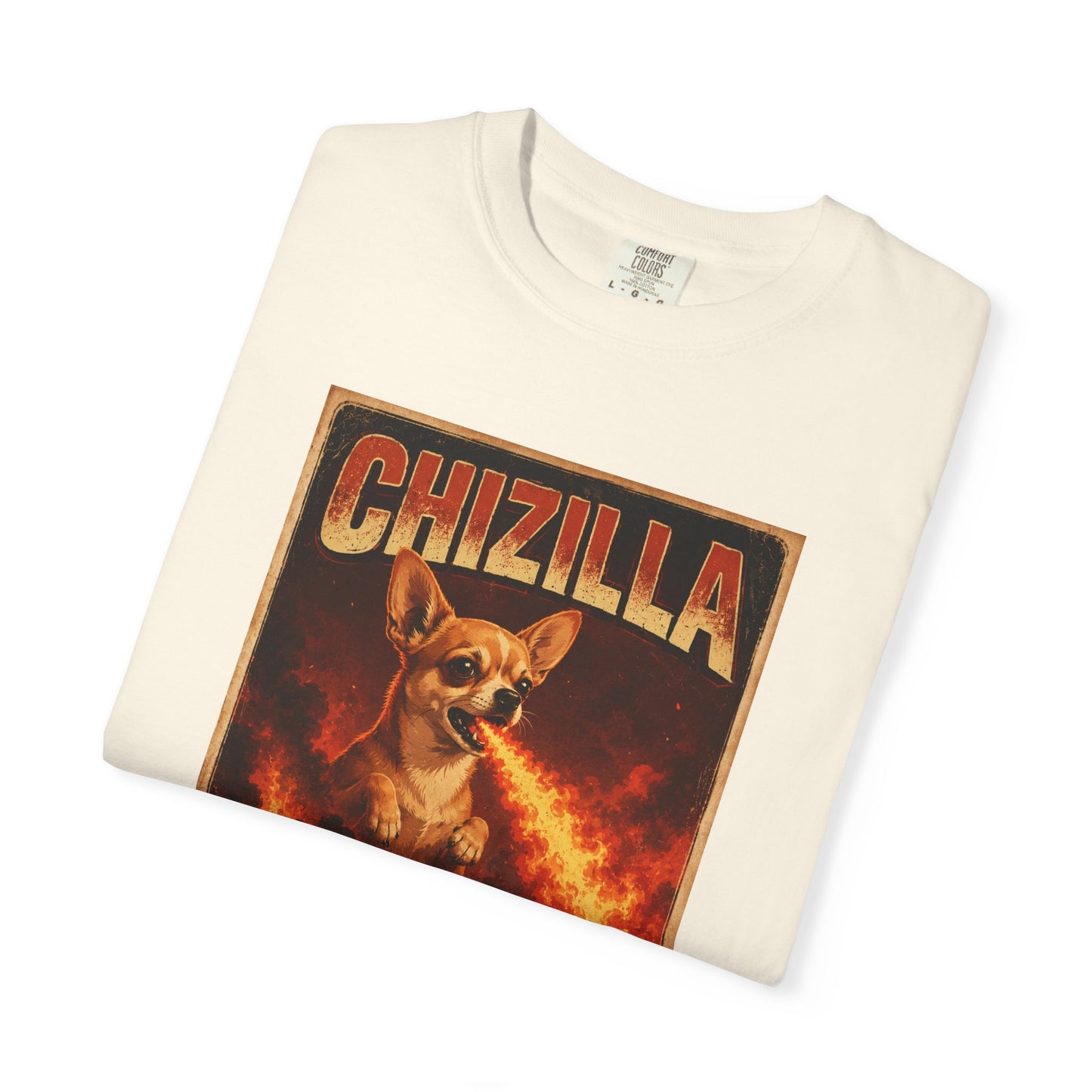 Chizilla Chihuahua T-Shirt — Godzilla Parody Fire-Breathing Dog Tee