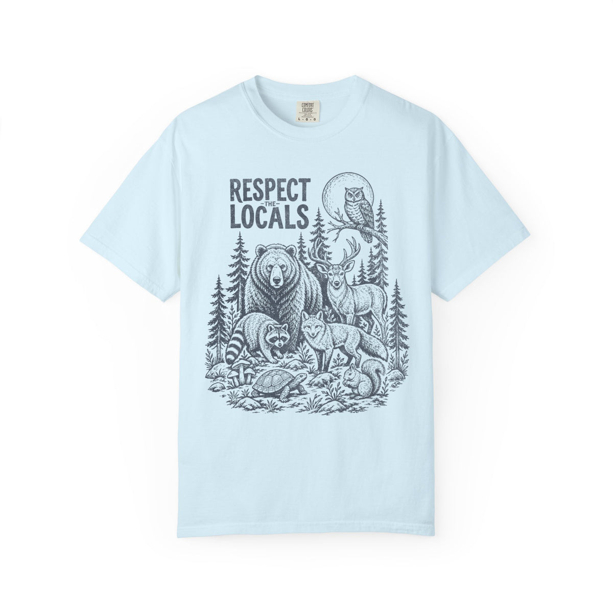 Respect Locals Wildlife Vintage Distressed Forest Animals T-Shirt