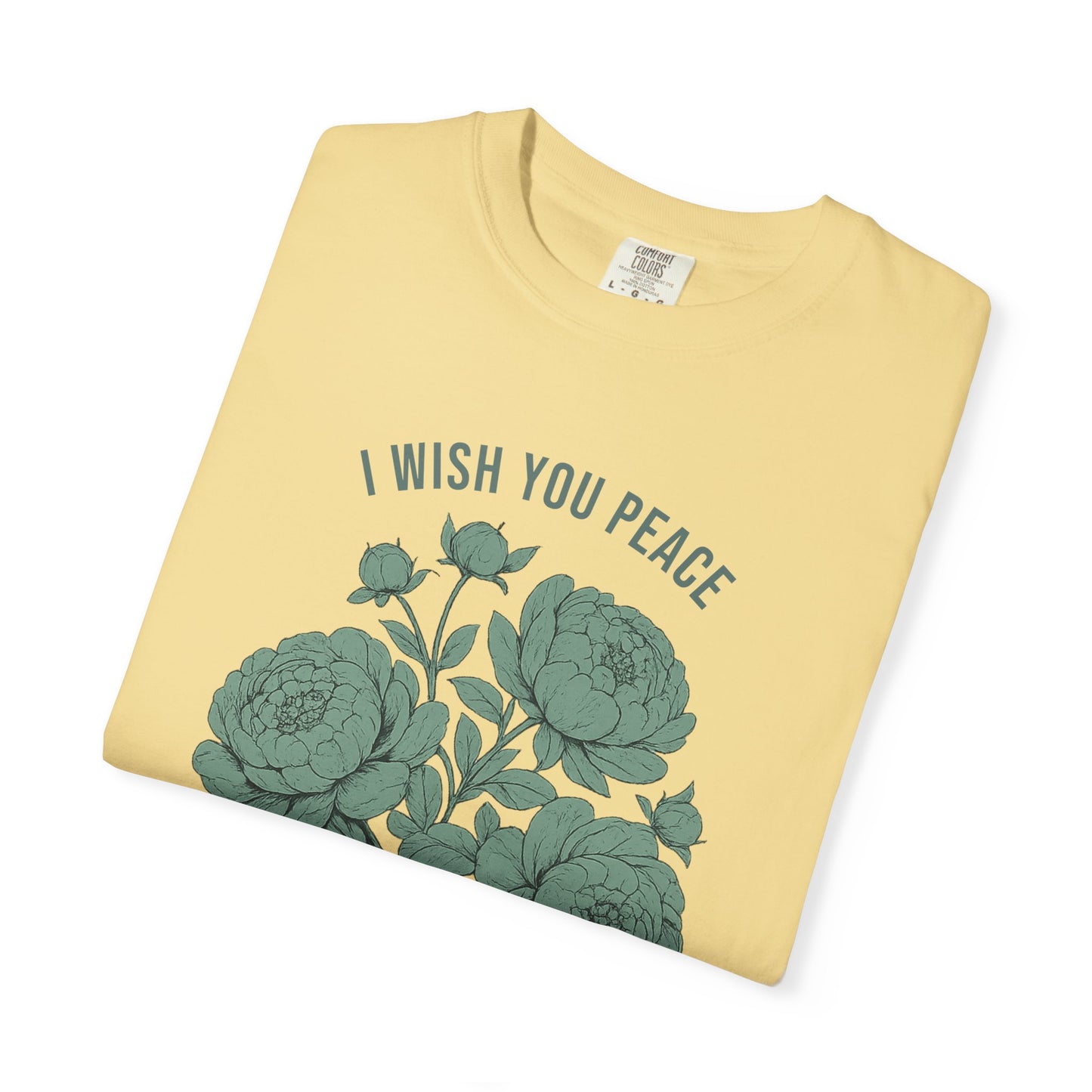 I Wish You Peace with Just Enough Self Awareness Shirt | Funny Introvert Graphic Tee | Vintage Floral Comfort Colors® T-Shirt