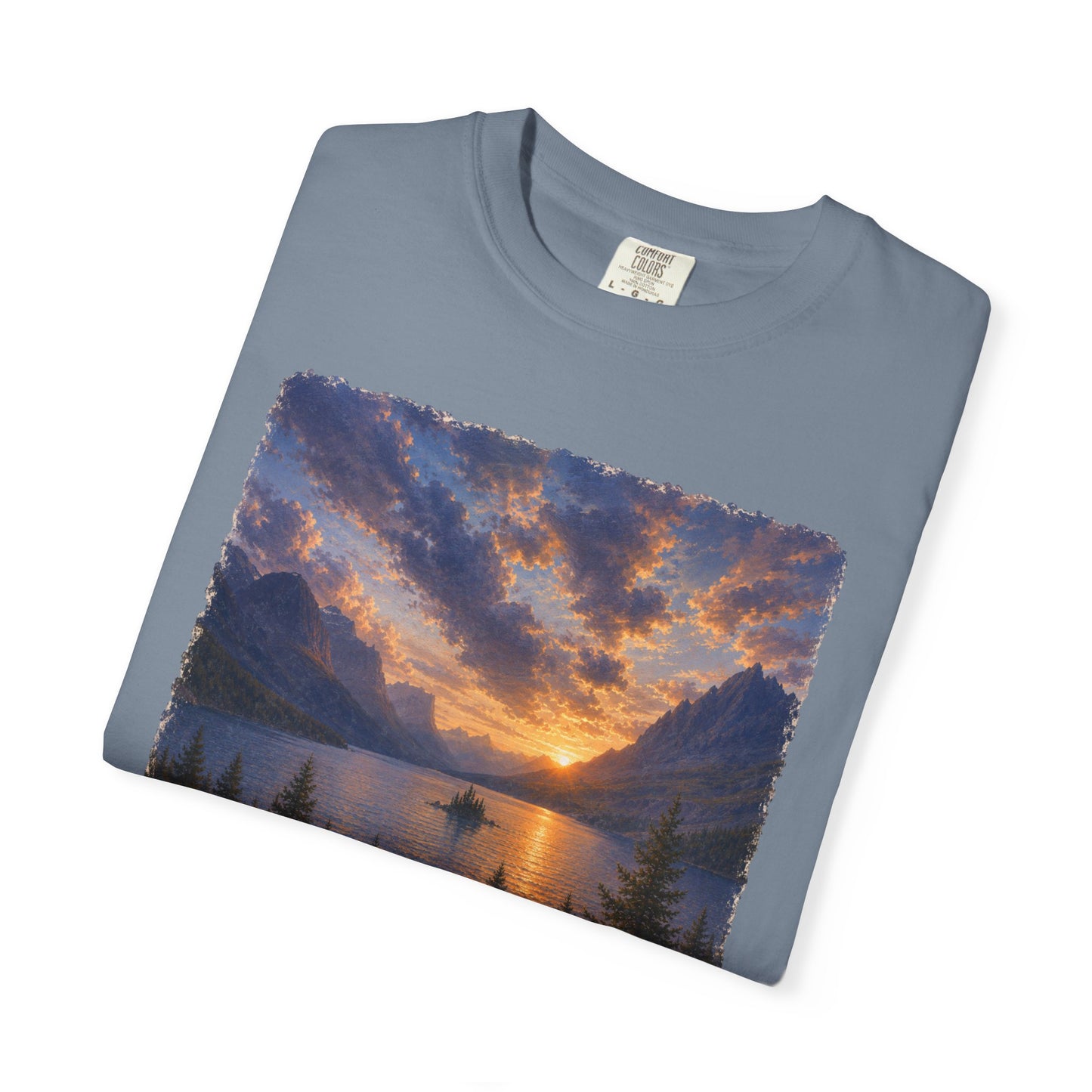 Glacier National Park Vintage Montana Landscape Sunset Scenic Wild Goose Island T-Shirt