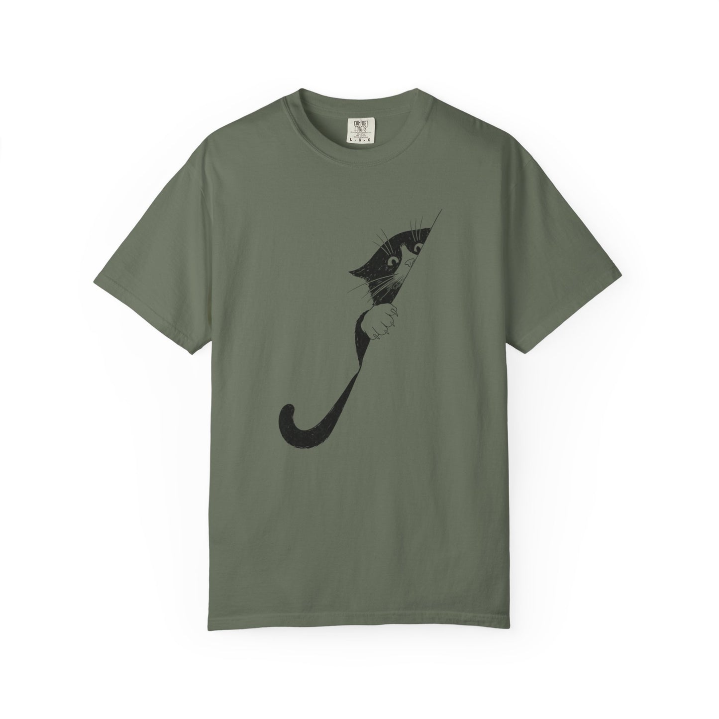 Peekaboo Cat T-Shirt — Minimalist 'Is It Safe?' Cat Lover Tee