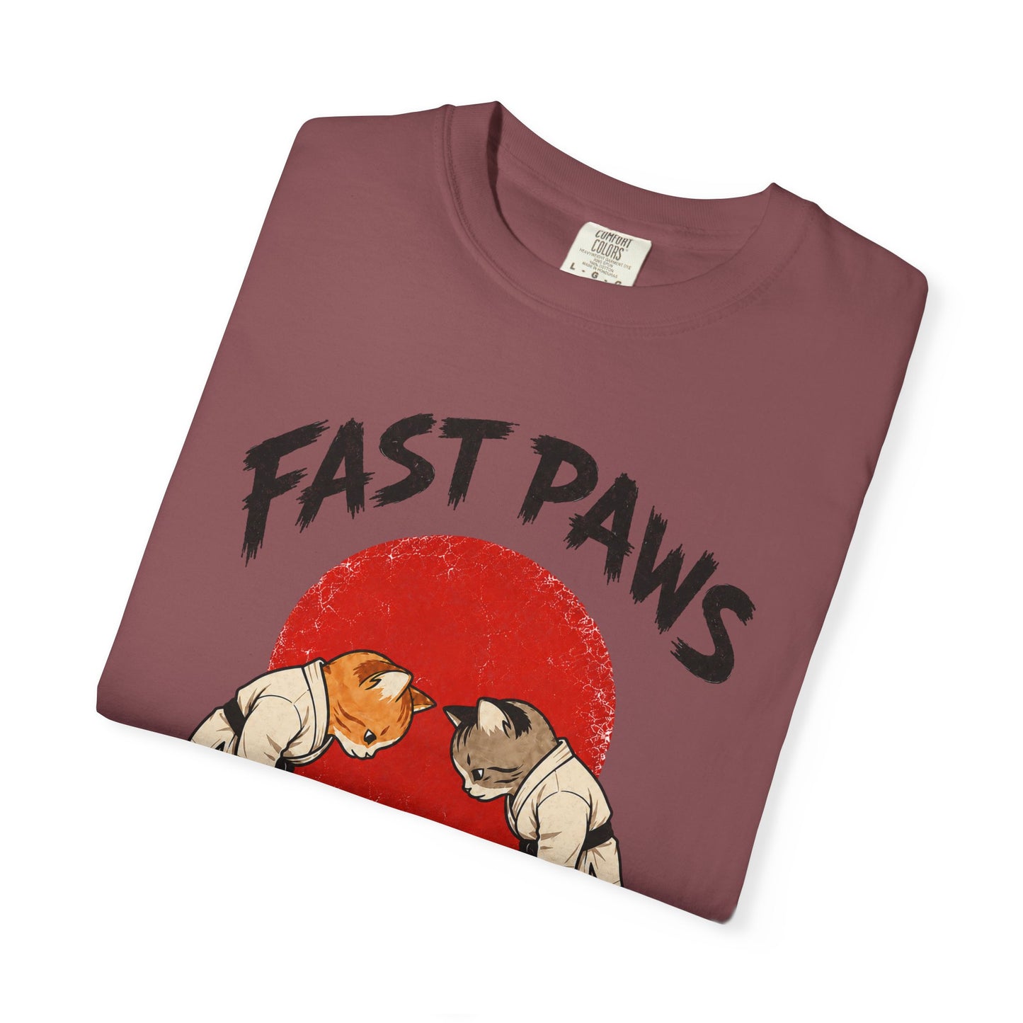 Fast Paws Zero Mercy T-Shirt | Funny Karate Cat Graphic Tee