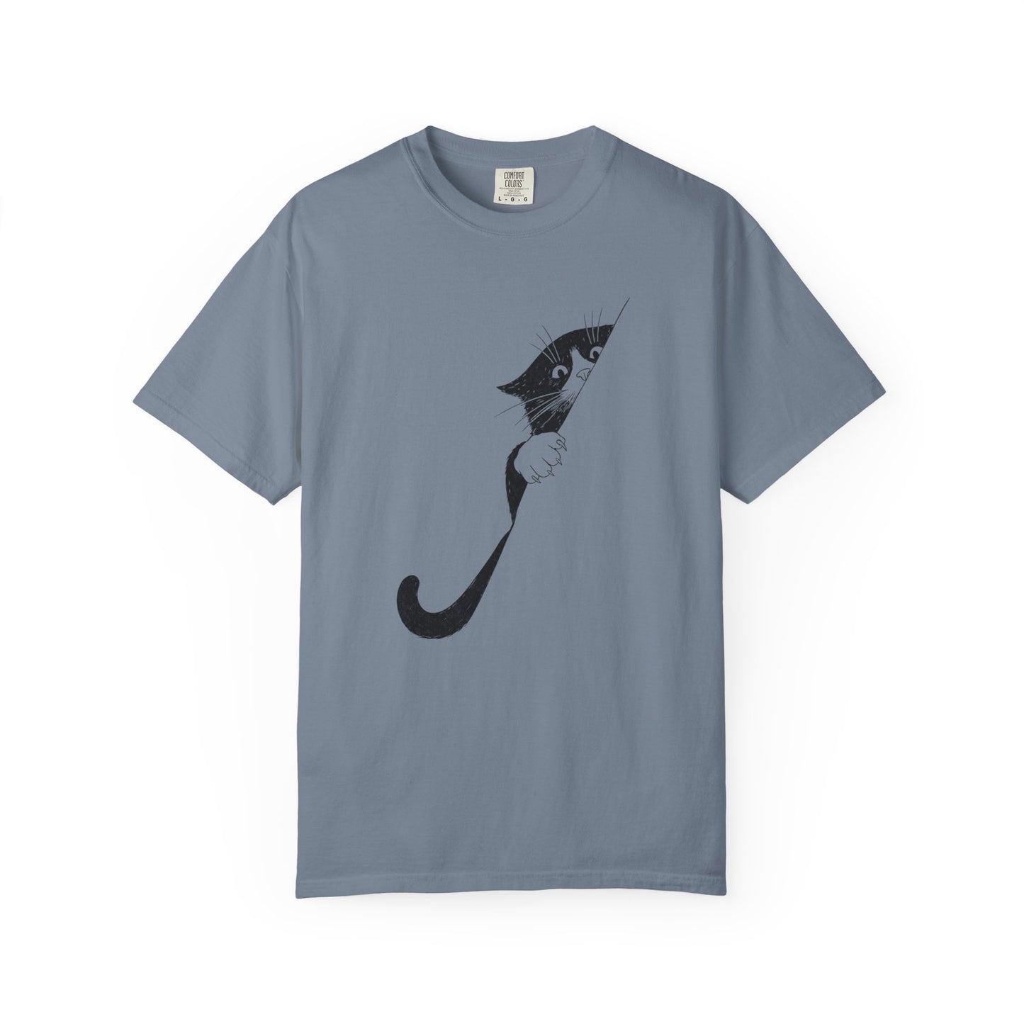 Peekaboo Cat T-Shirt — Minimalist 'Is It Safe?' Cat Lover Tee