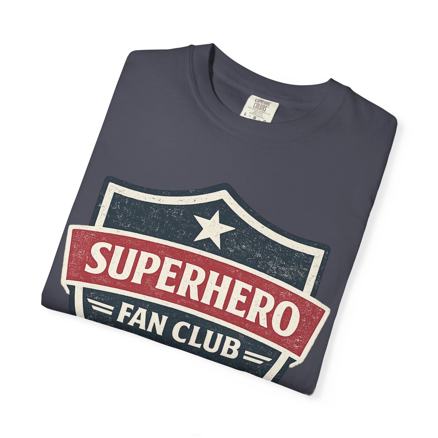 Superhero Fan Club Retro Shield T-Shirt Vintage Comic Graphic Tee
