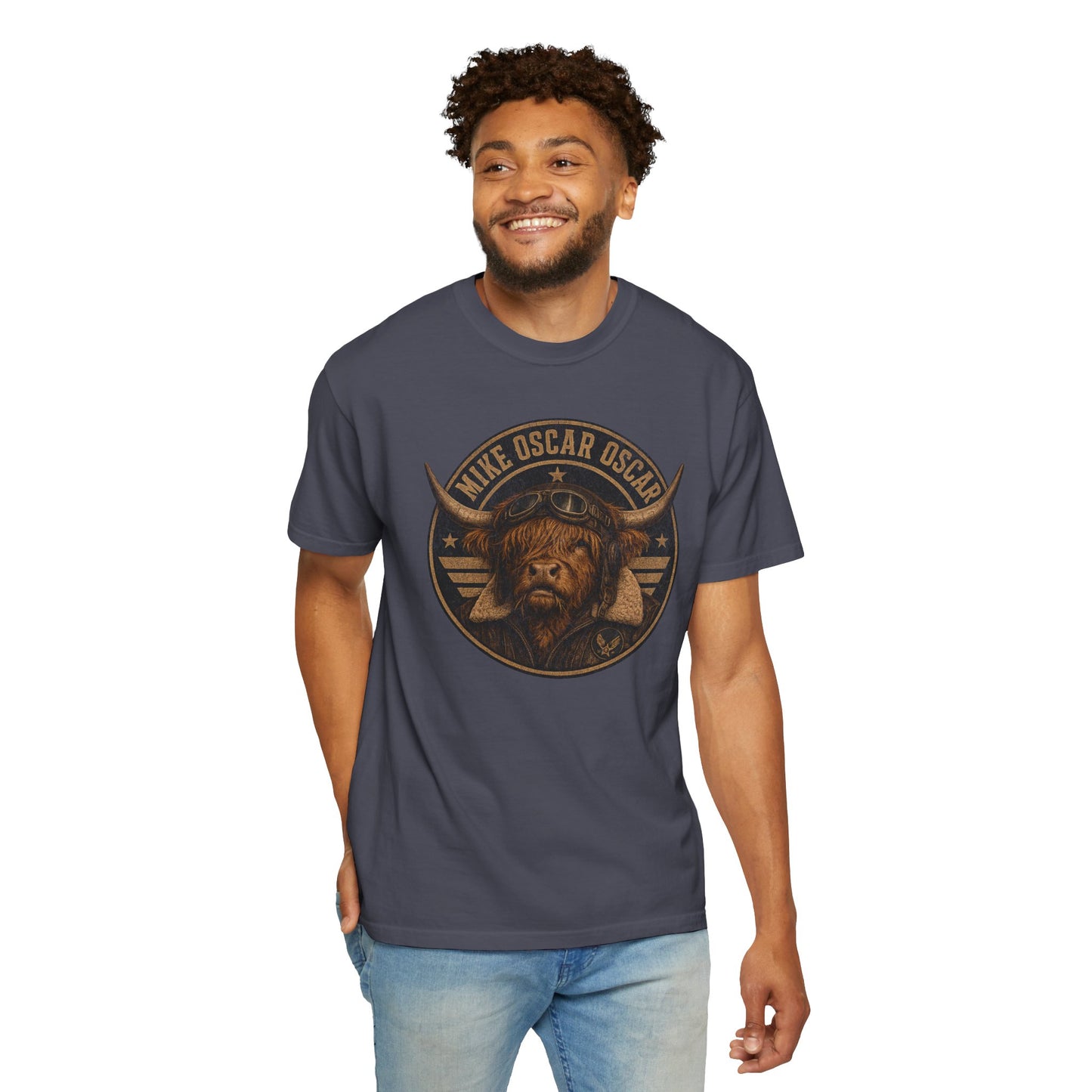 Mike Oscar Oscar Shirt, Funny Highland Cow Phonetic Military Shirt