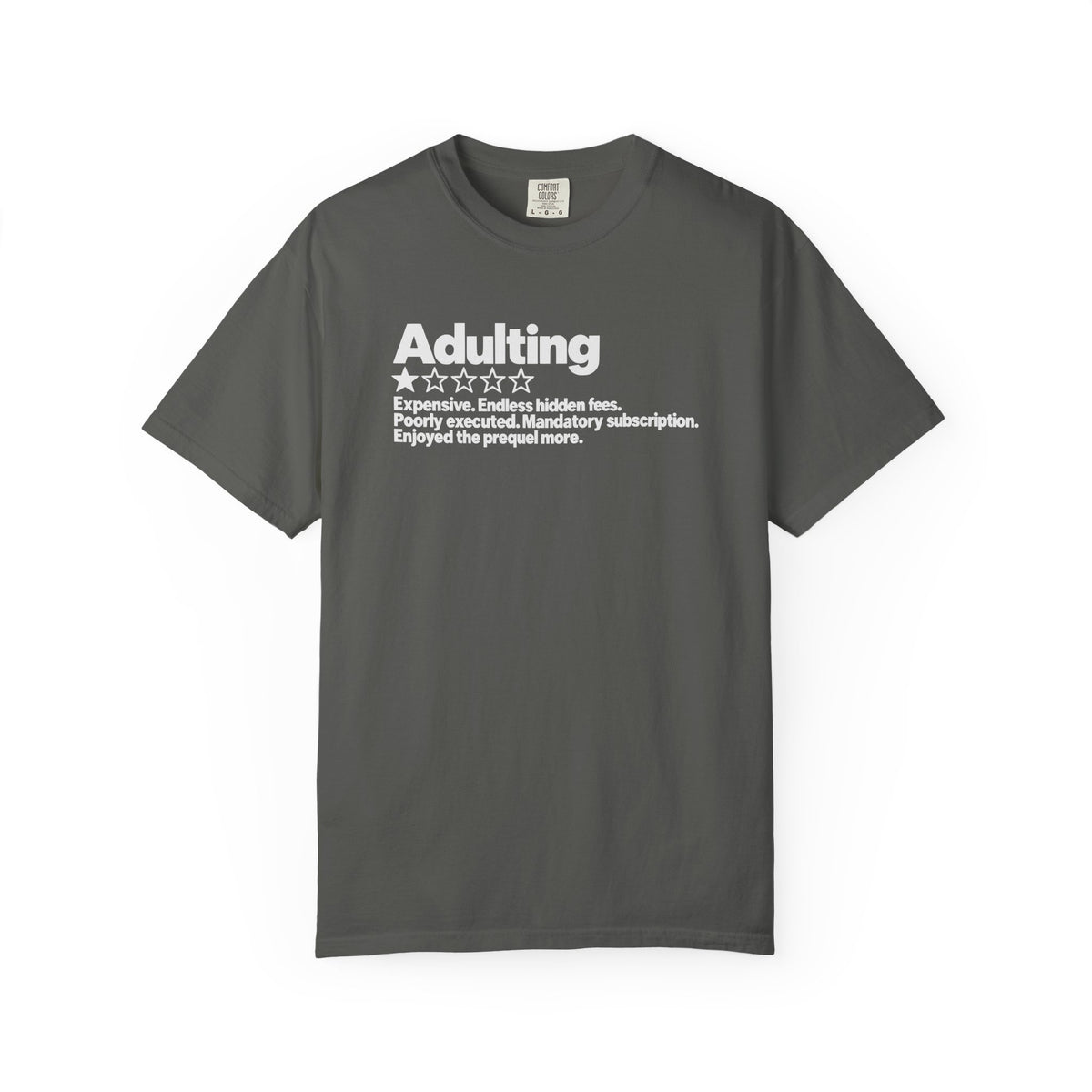 Adulting One Star Review Shirt – Funny Sarcastic Adulthood Graphic Tee