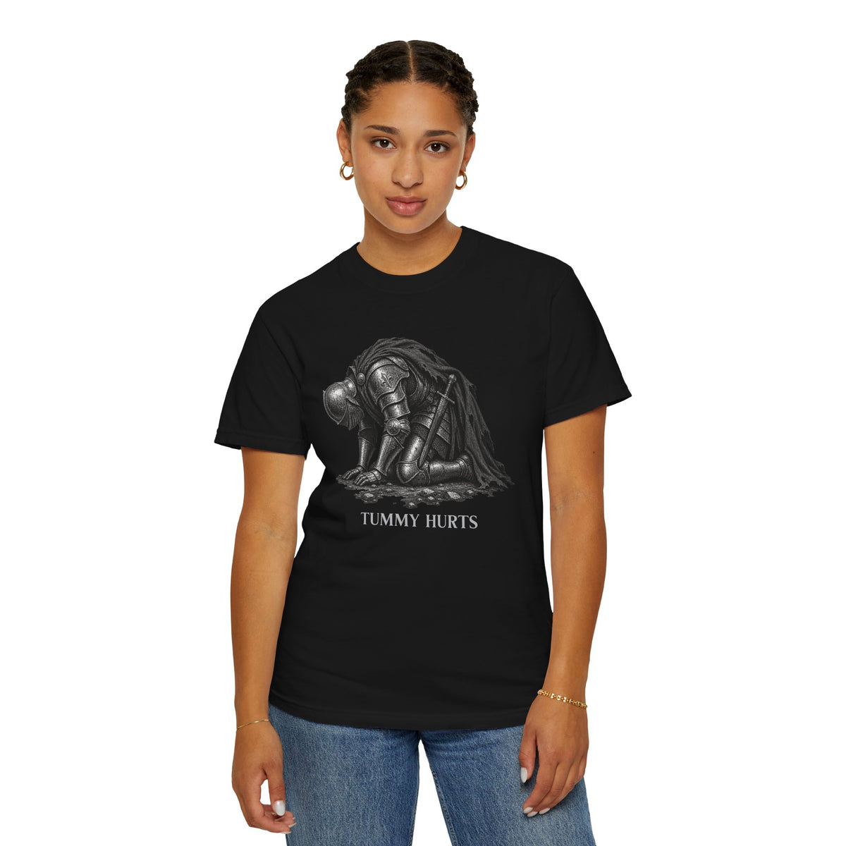 Tummy Hurts Medieval Knight Funny Fantasy Shirt