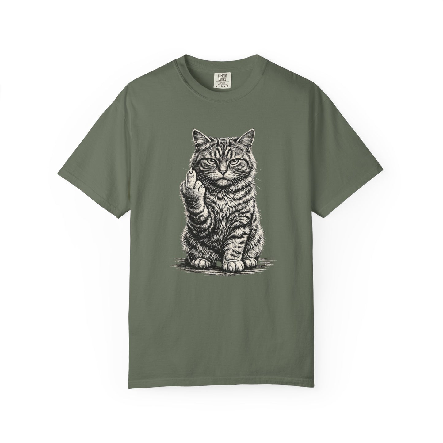 Saucy Cat Giving the Finger T-Shirt