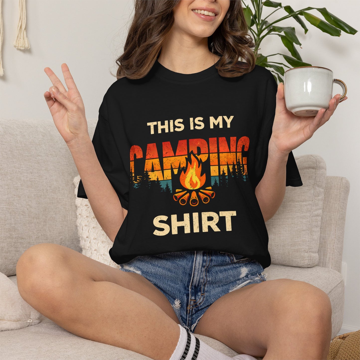 Camping Shirt — 'This Is My Camping Shirt' Graphic Tee for Campers & Outdoor Lovers