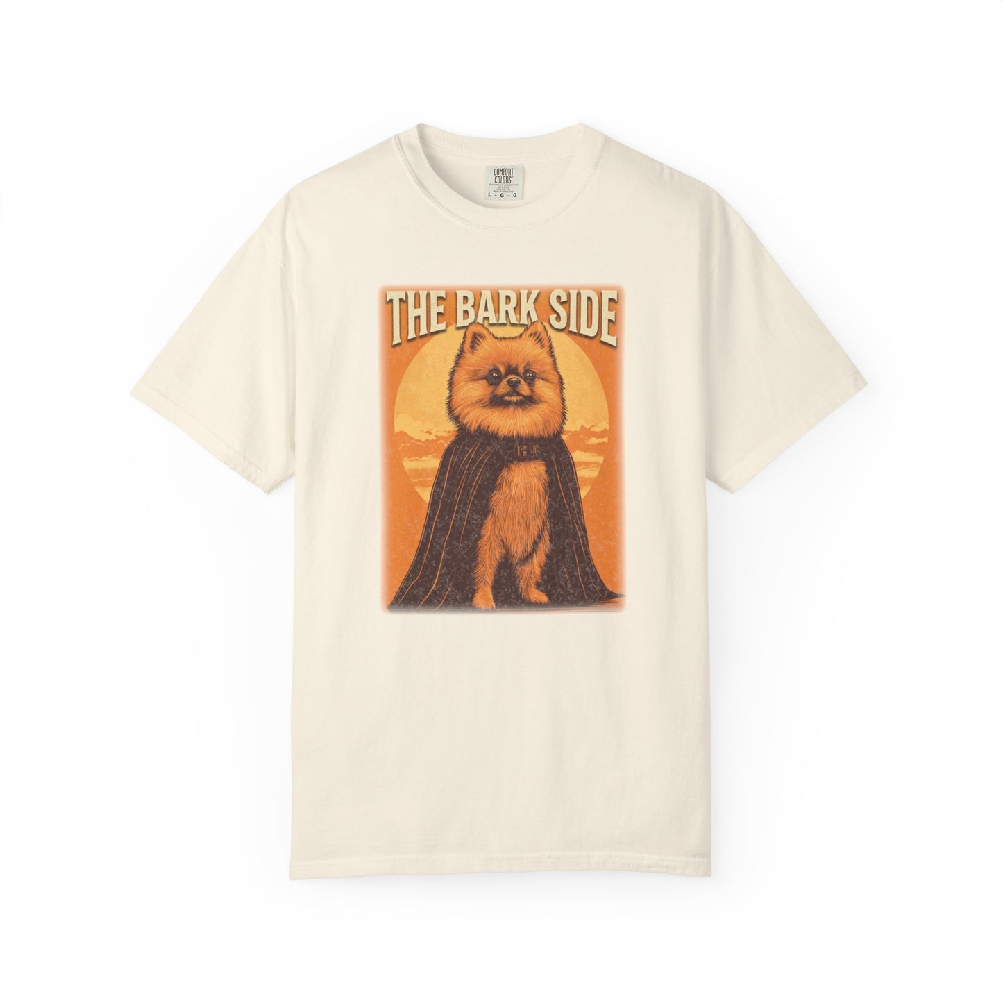 The Bark Side Funny Pomeranian Star Wars Inspired Dog T-Shirt | Cute Retro Dog Lover Tee