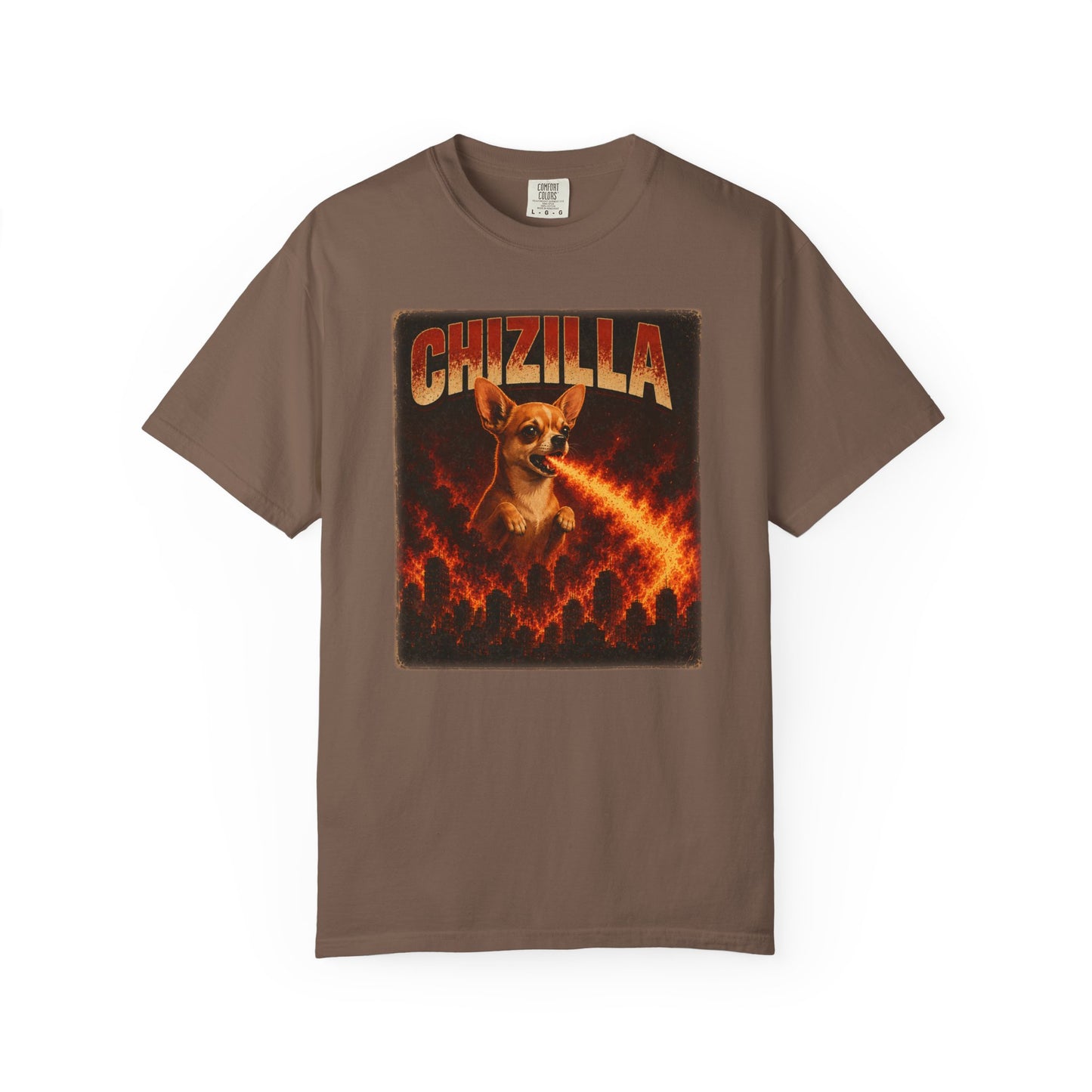 Chizilla Chihuahua T-Shirt — Godzilla Parody Fire-Breathing Dog Tee