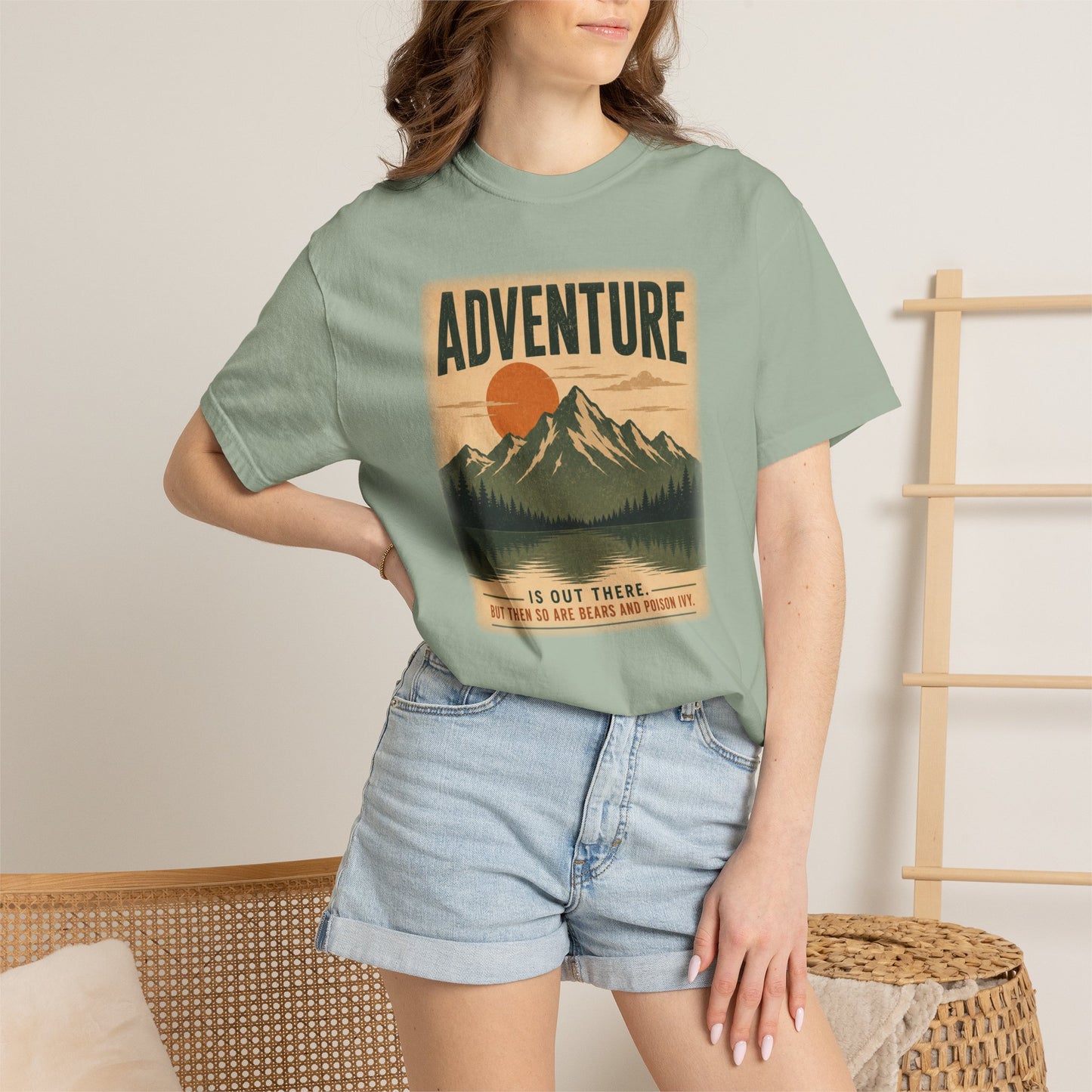 Adventure Is Out There (But So Are Bears and Poison Ivy) T-Shirt, Funny Hiking Graphic Tee