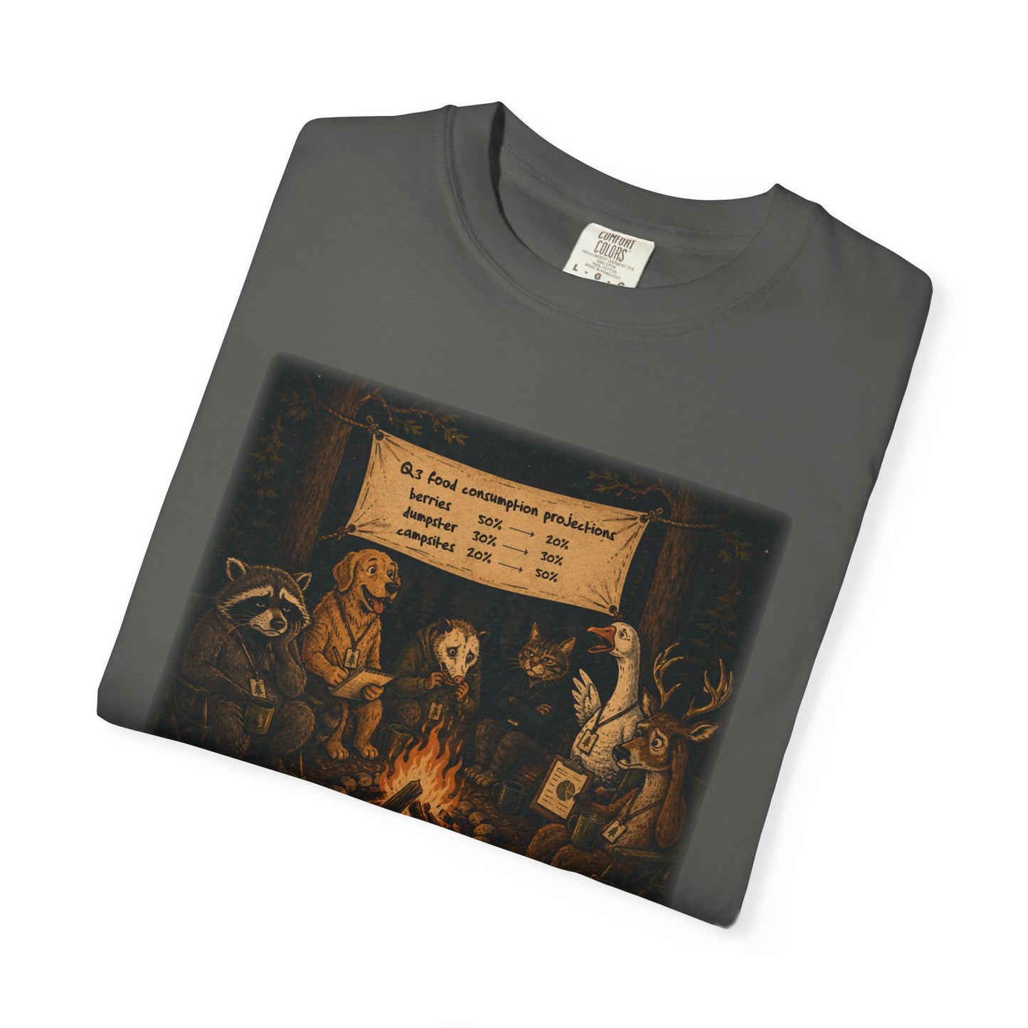 Campfire Meeting T-Shirt — “And Yet Another Team Gathers for a Meeting That Could Have Been an Email”