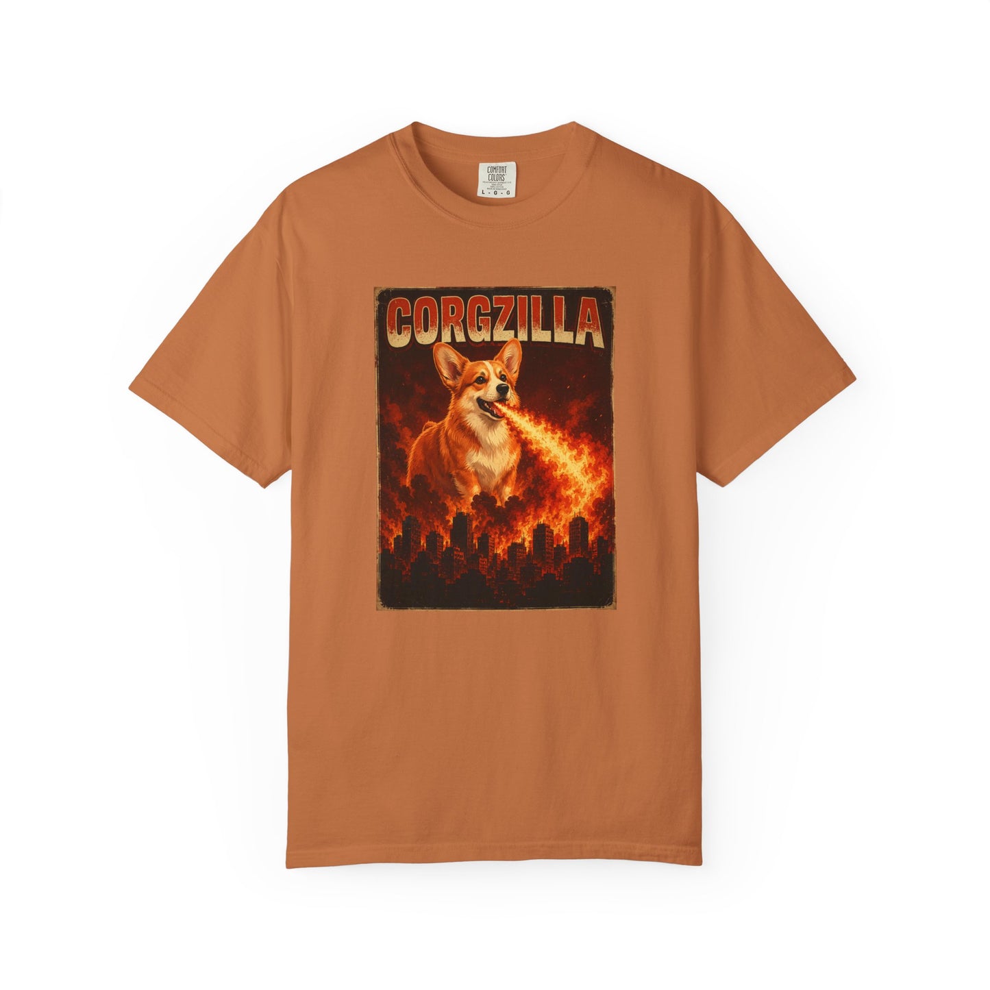 Corgzilla Corgi Tee — Godzilla Parody Dog Breathing Fire Graphic T-Shirt