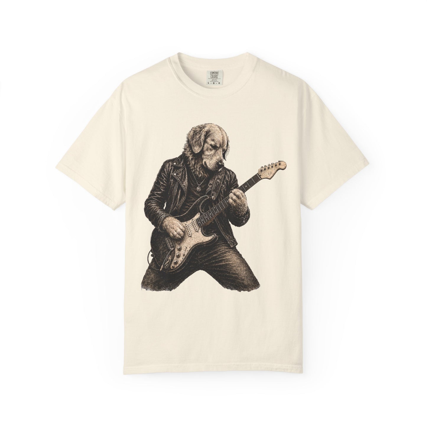 Golden Retriever Guitar Shirt | Vintage Rock Band Dog Tee | Guitar Player Gift | Music Lover Graphic T-Shirt