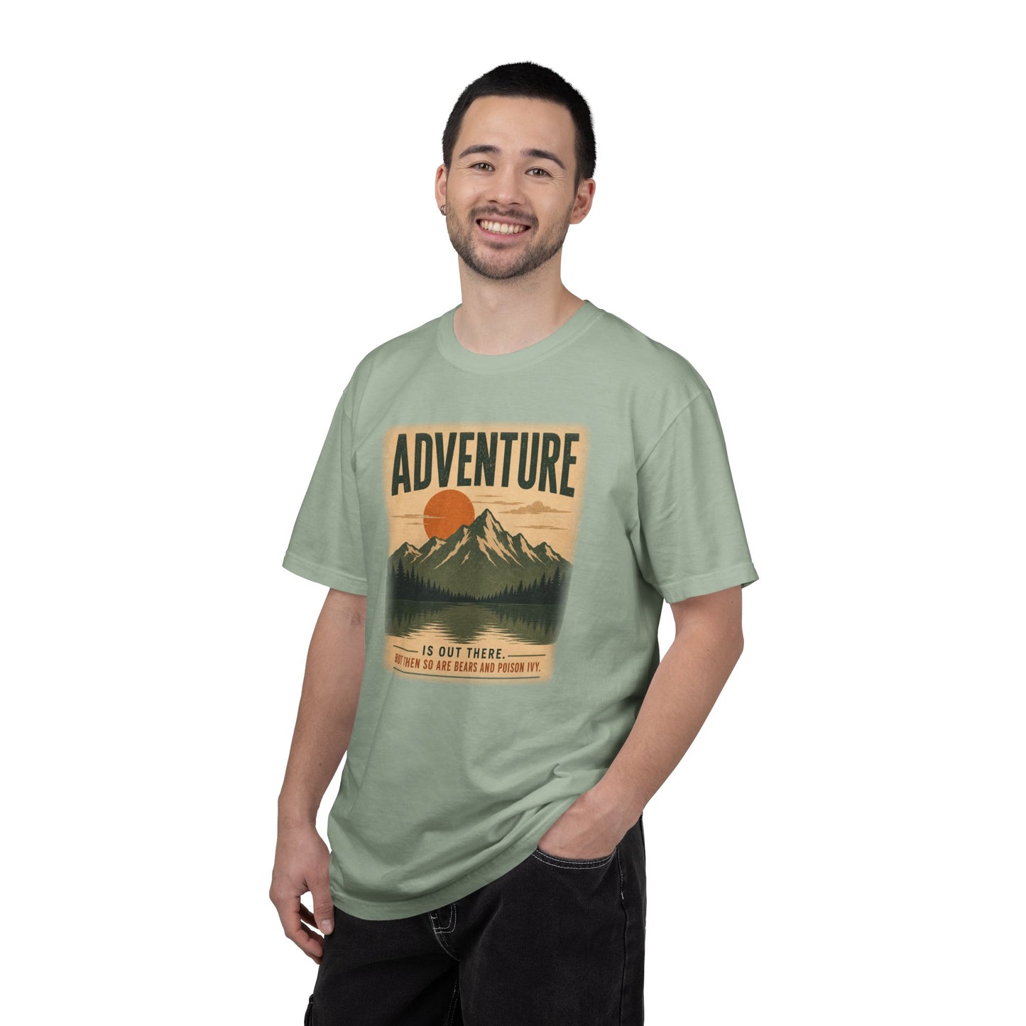Adventure Is Out There (But So Are Bears and Poison Ivy) T-Shirt, Funny Hiking Graphic Tee