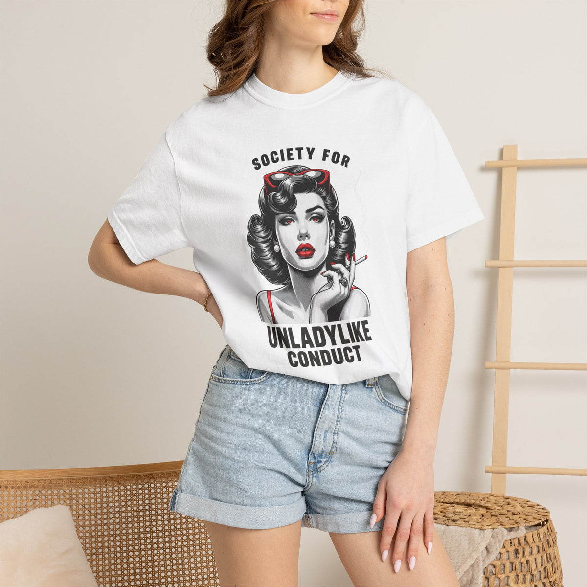 Society for Unladylike Conduct Vintage Feminist Graphic T-Shirt