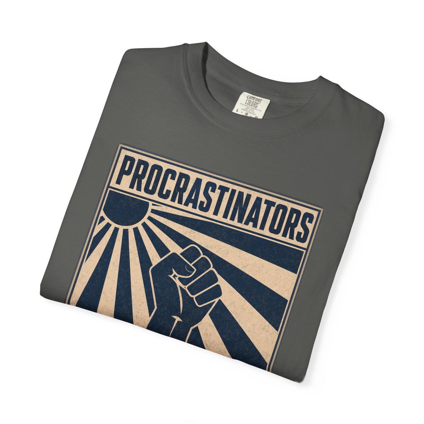 T-Shirt — "Procrastinators Unite" Retro Poster Graphic Tee