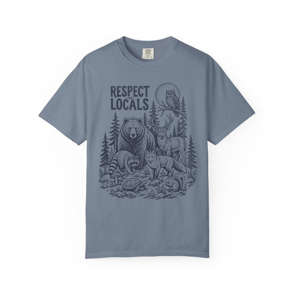 Respect Locals Wildlife Vintage Distressed Forest Animals T-Shirt