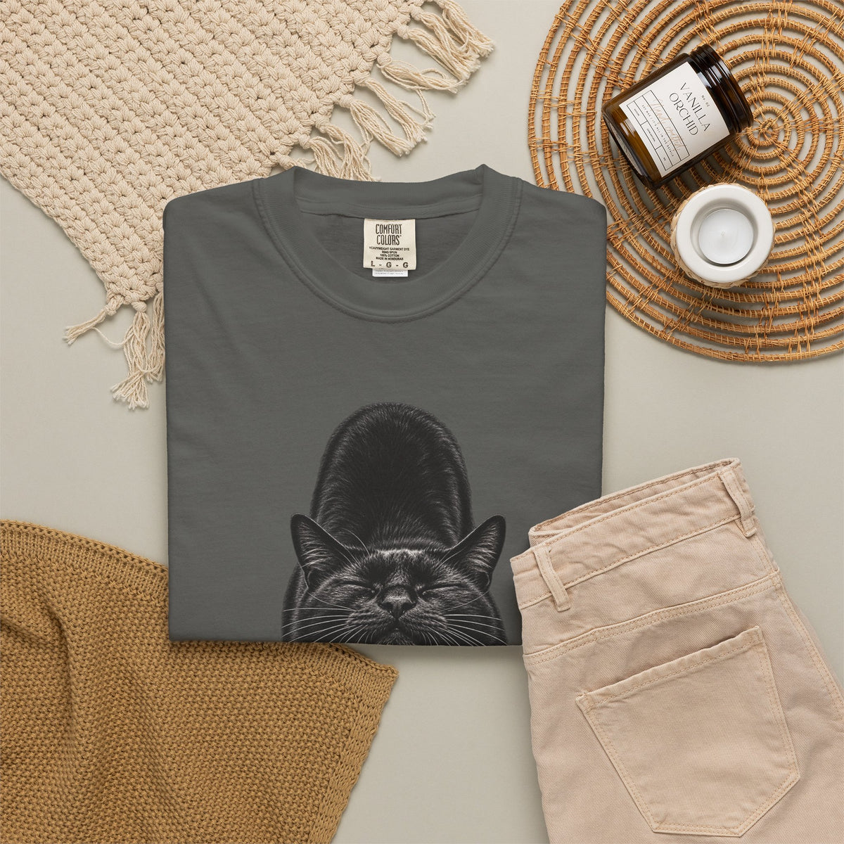 Stretchy Showoff Black Cat Graphic Tee