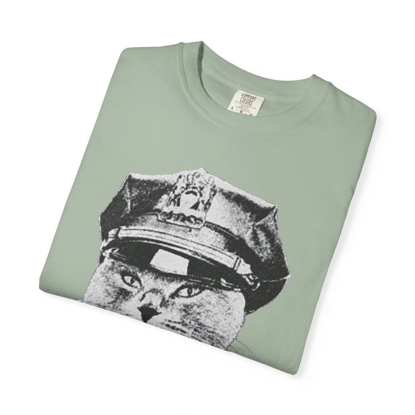 Who's Laughing Meow? Funny Cat Police Shirt | Vintage Grumpy Cat Graphic Tee | Comfort Colors® T-Shirt