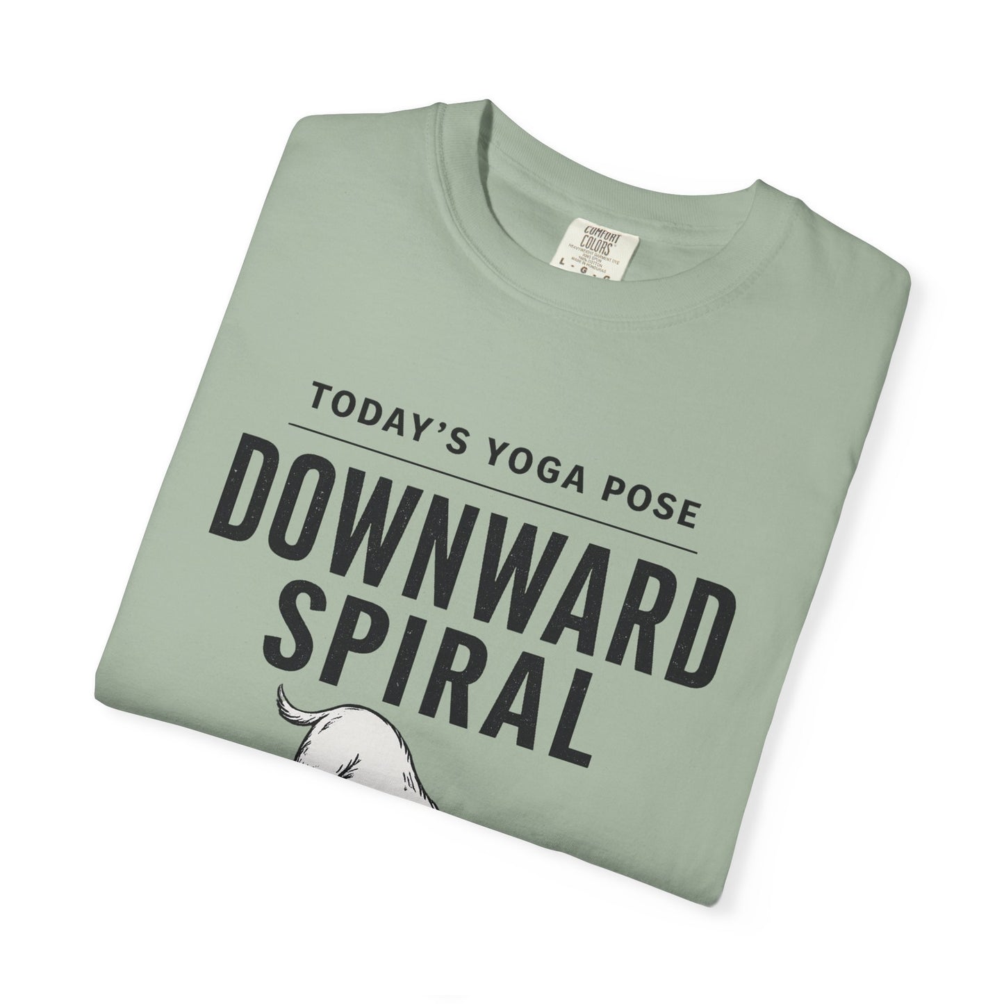 Downward Spiral Dog Yoga T-Shirt — Funny Downward Dog Graphic Tee