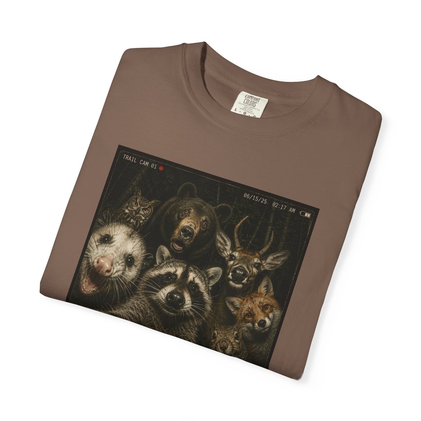 Trail Cam Animals T-Shirt — Funny Forest Wildlife Photo Tee