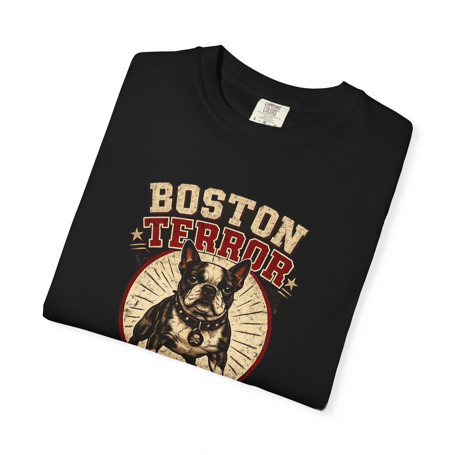 Boston TERROR Retro Boston Terrier T-Shirt — Built Like a Potato, Powered by Chaos