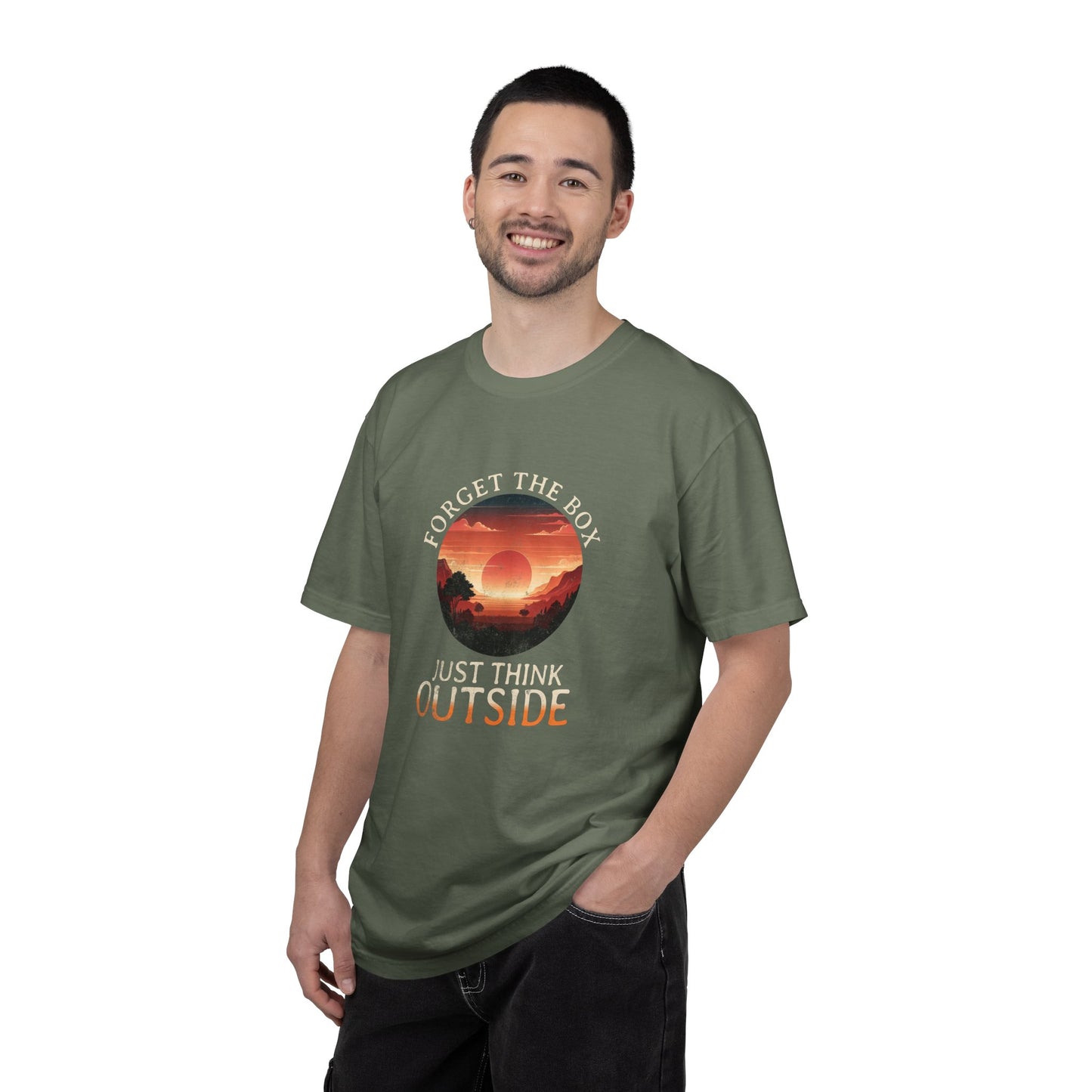 Forget the Box "Think Outside" Camping Hiking Beach Lake T-Shirt